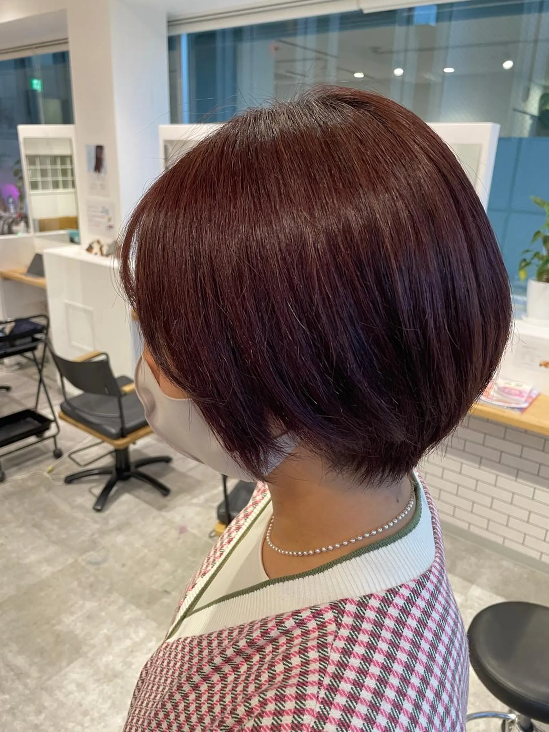 ショート カラー ブラウンカラー ピンクカラー ピンクブラウン 京都美容師 塩のヘアスタイル