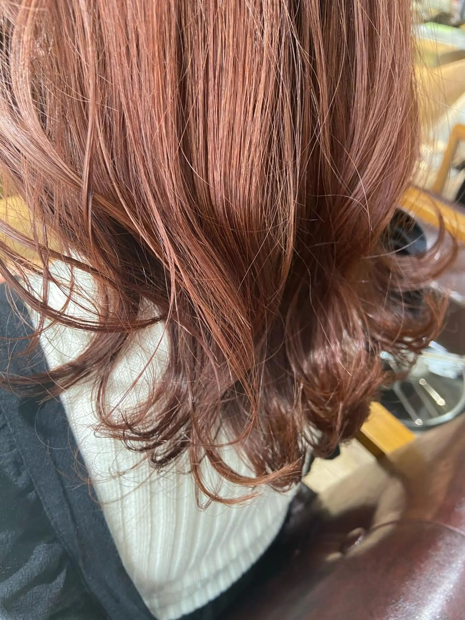 セミロング カラー ヘアアレンジ 結婚式・ブライダル セミロングパーマ ベージュカラー 黒髪 カシス カット ヘアカラー レイヤー×ヘッドスパ *保田遥*のヘアスタイル