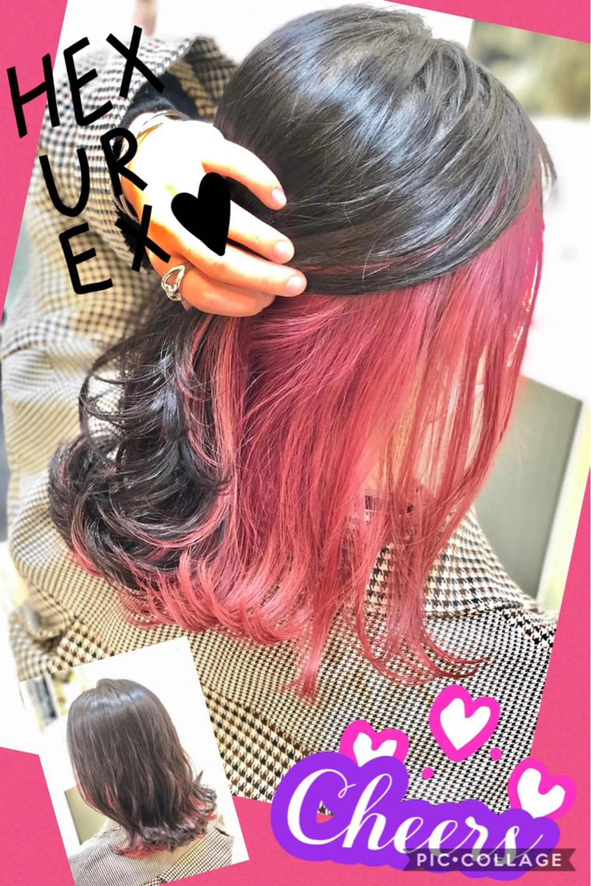 セミロング カラー ブリーチ ケアブリーチ イルミナカラー ピンクカラー ヘアカラー トリートメント ヘアセット 永島 桜のヘアスタイル