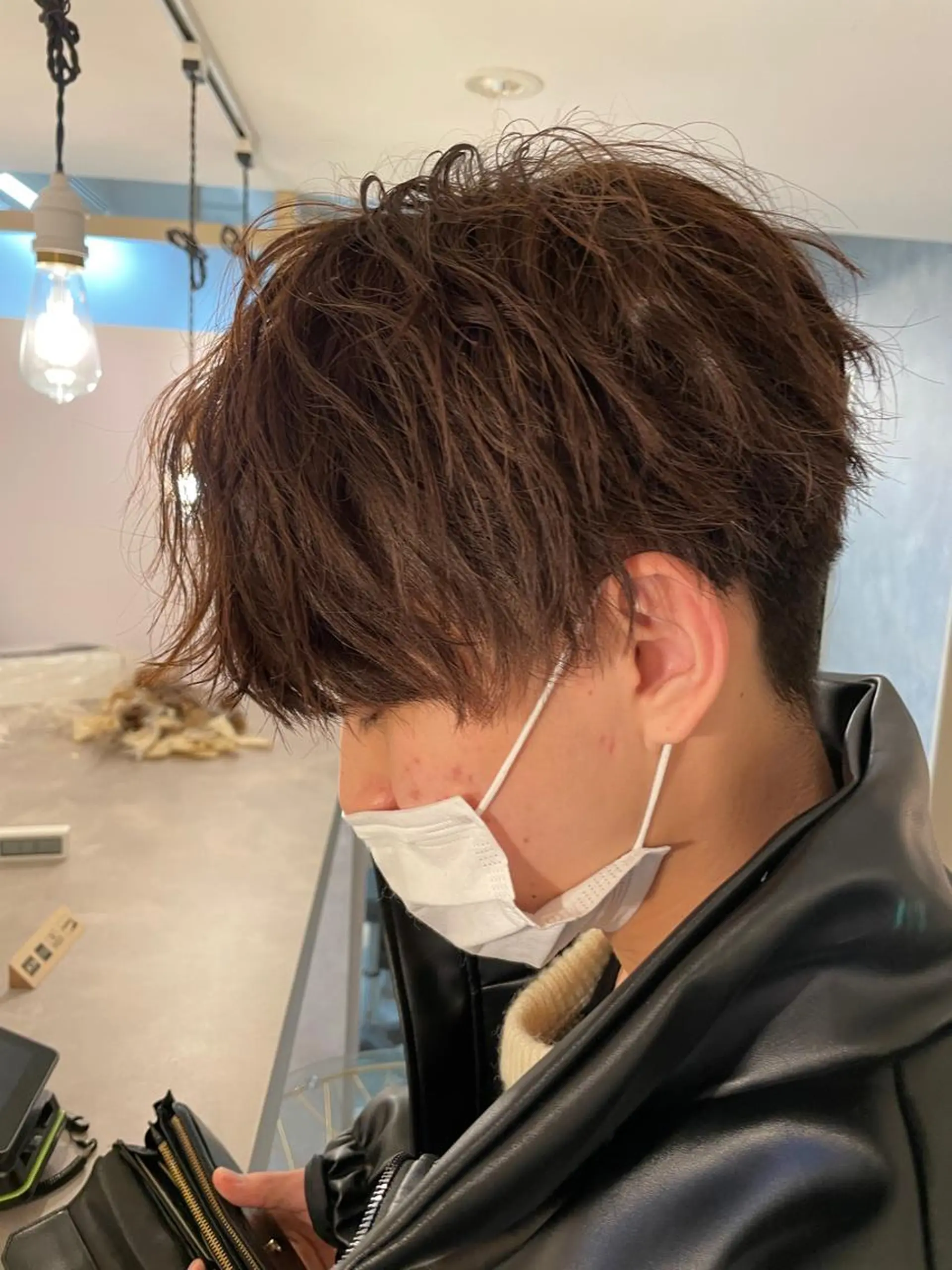 ショート パーマ カット パーマ 渋谷 メンズ 木下 仁来のヘアスタイル