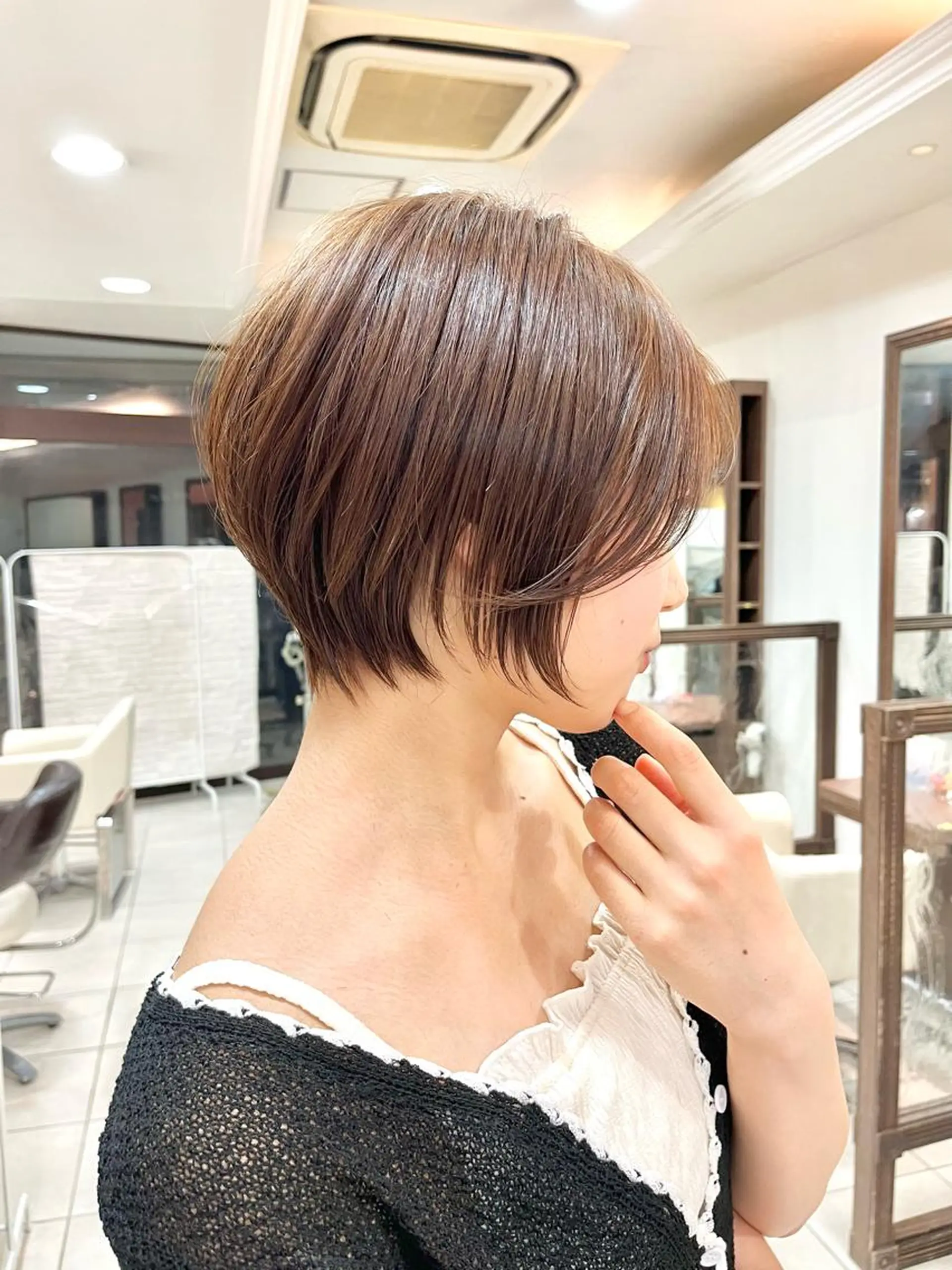 ショート ショートボブ ハンサムショート ボブ くびれヘア ハイライト カット ヘアカラー トリートメント 《大人気髪質改善》 プログレス国分寺店のヘアスタイル