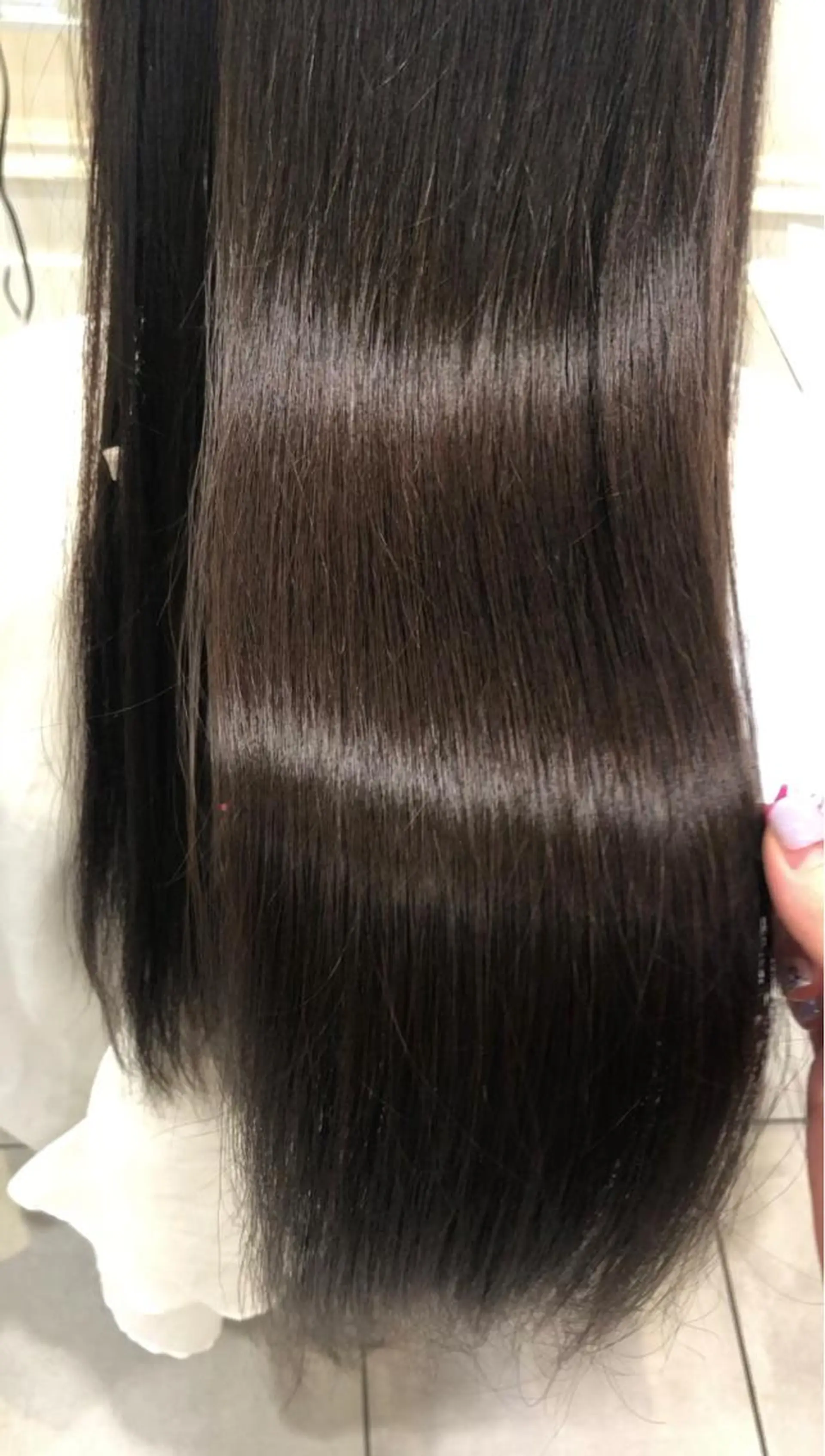 ロング カット 縮毛矯正 関 彩花のヘアスタイル