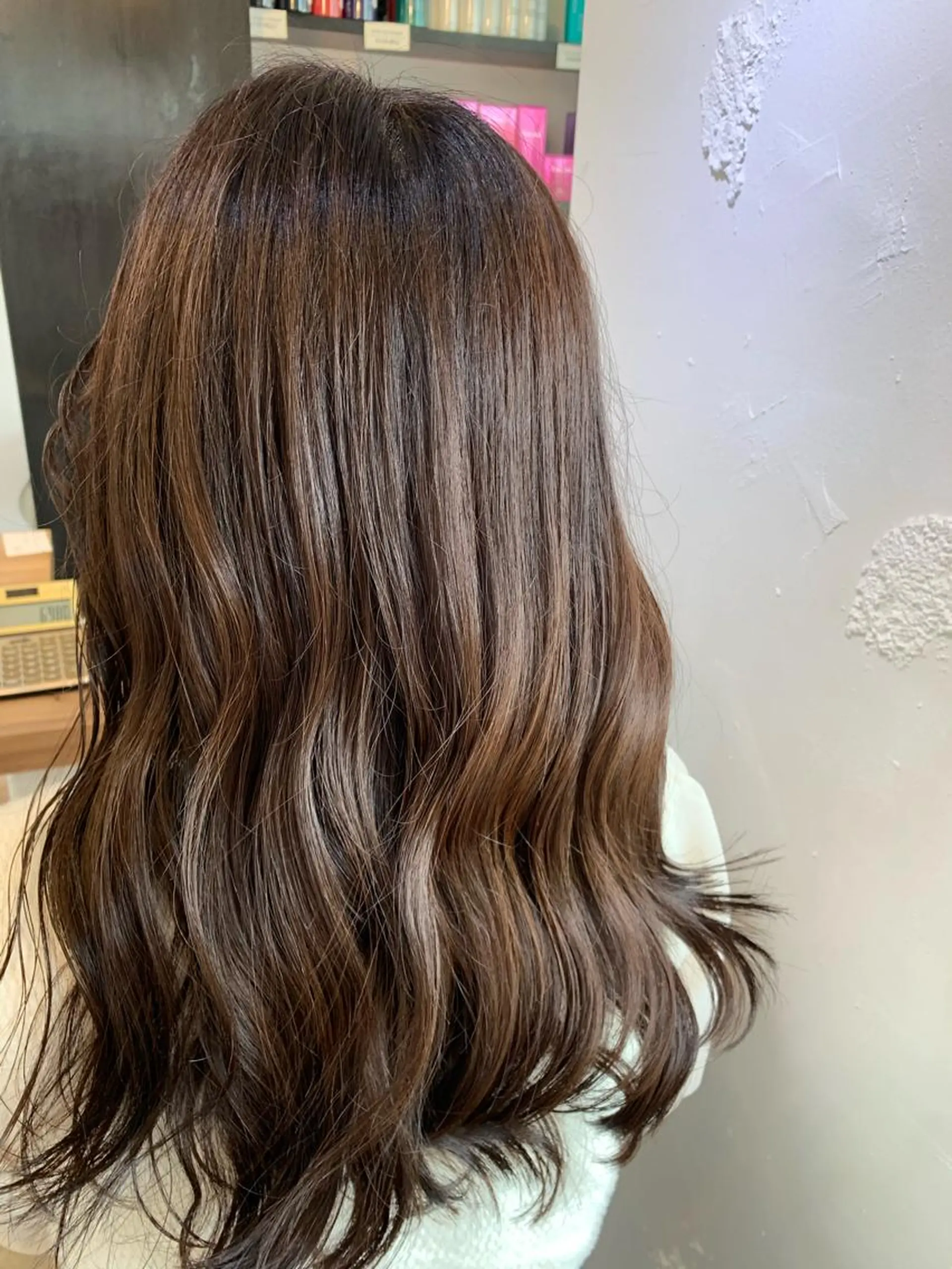 ロング カラー ブラウンカラー ショコラブラウン ヨシンモリ ロング カット ヘアカラー トリートメント 藤間 帆乃夏（とうまほのかのヘアスタイル