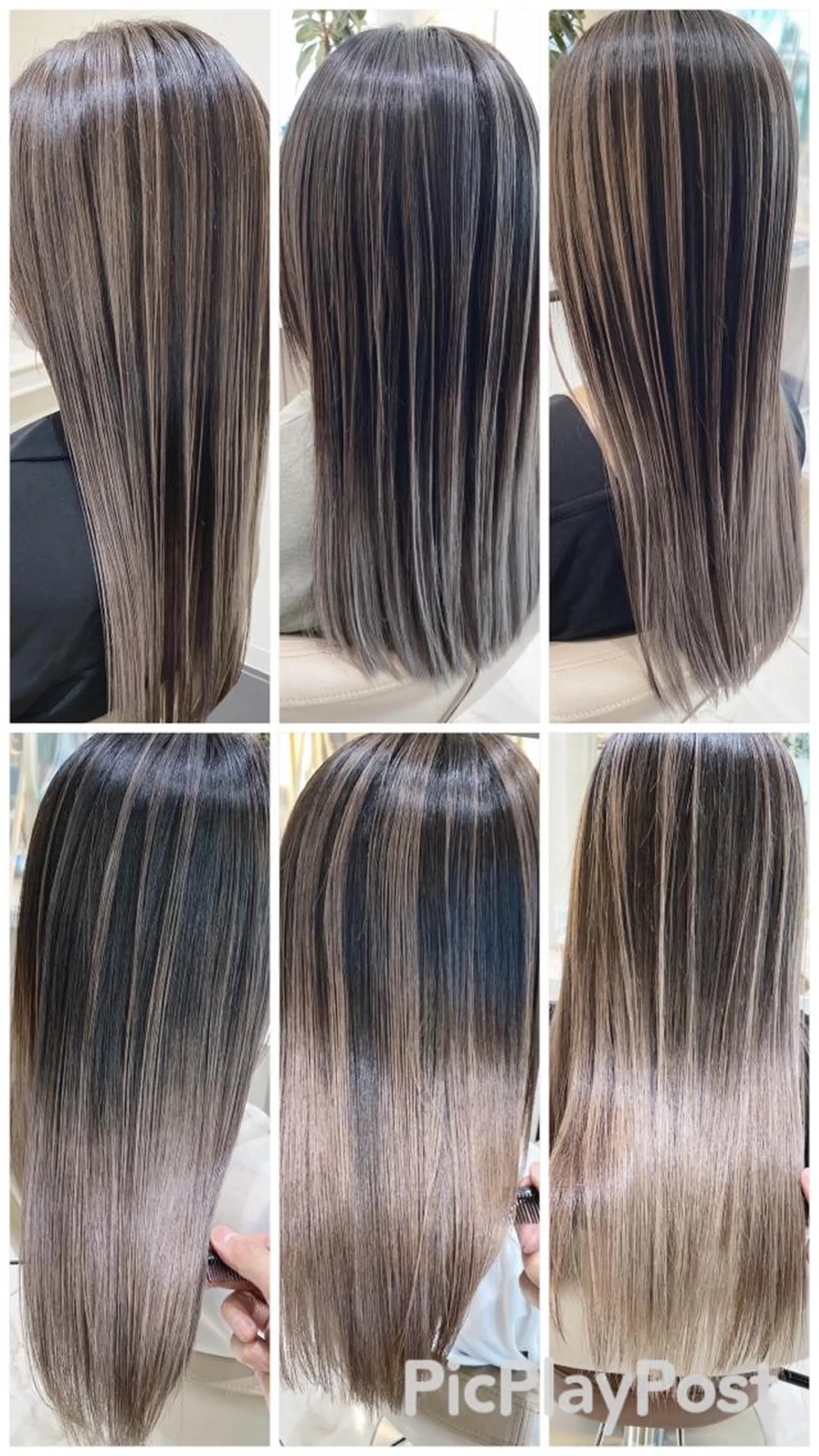 セミロング カラー パーマ バレイヤージュ 髪質改善 レイヤーカット カット ヘアカラー トリートメント 山崎俊輔/髪質改善 /バレイヤージュのヘアスタイル