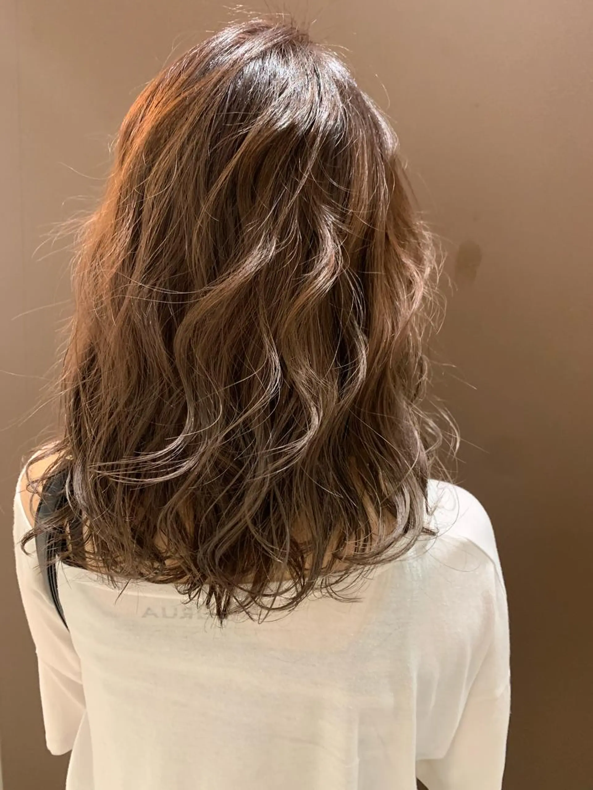 セミロング カラー ヘアアレンジ きむえり/髪質改善 /うねり広がり改善のヘアスタイル