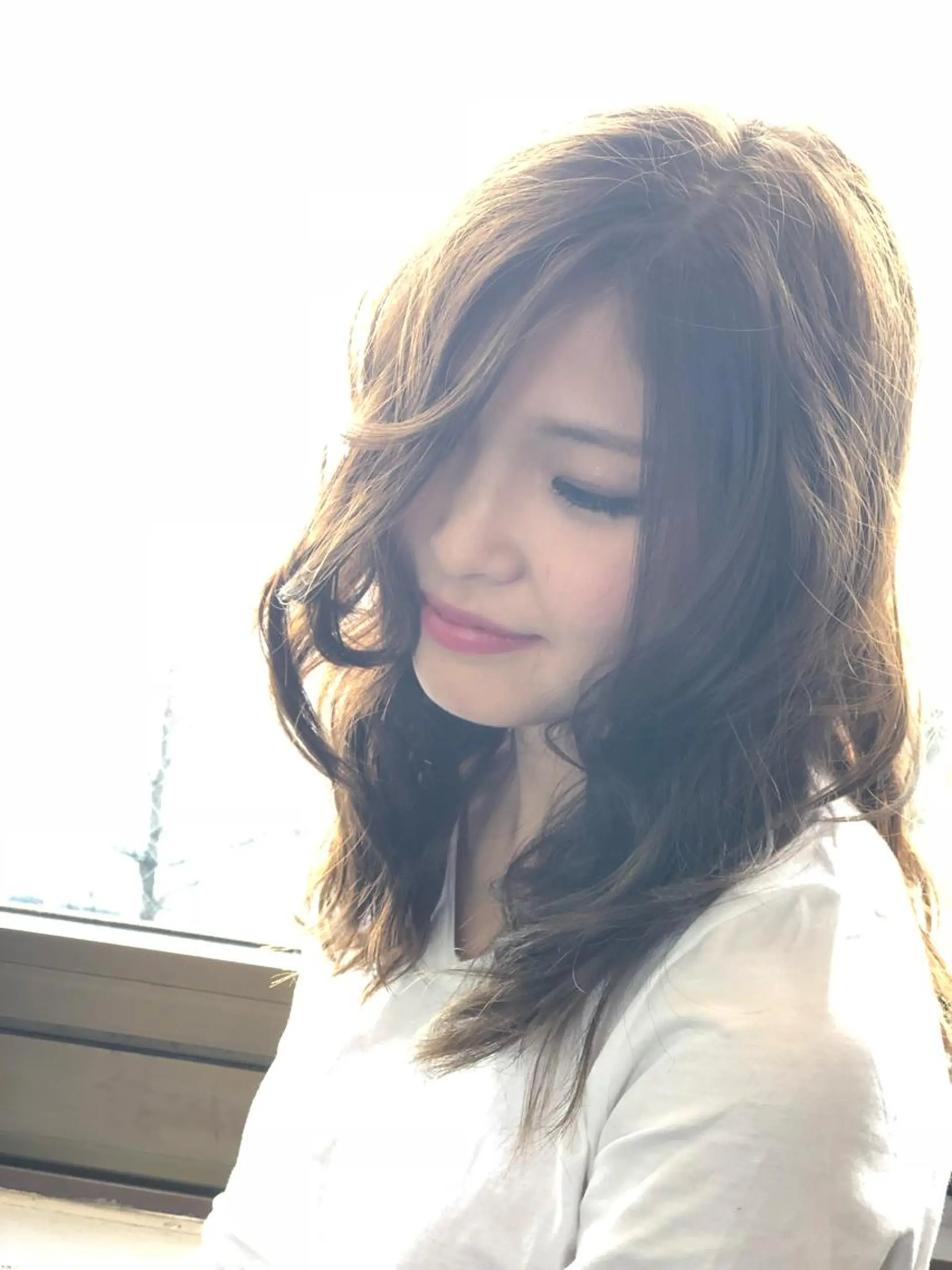 セミロング カラー アッシュ ベージュカラー 及川 祐輔のヘアスタイル