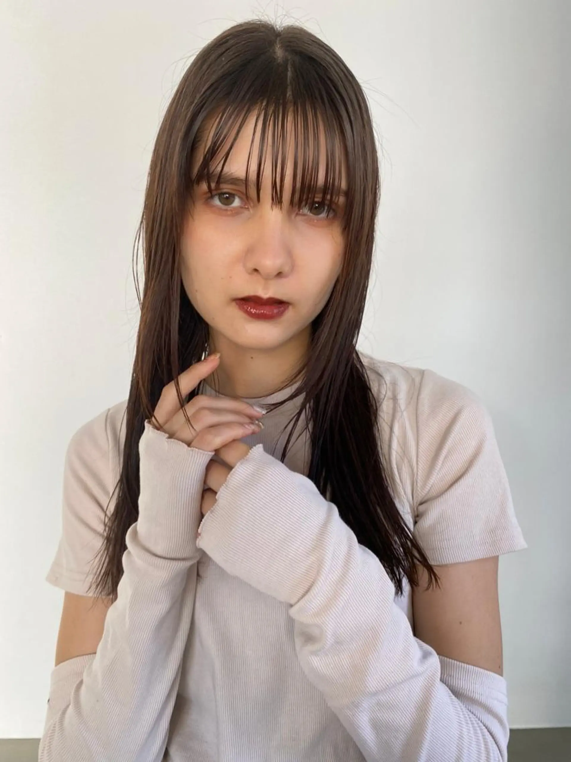 ミディアム カラー パーマ ミディアムパーマ アディクシーカラー ブリーチ ブロンド ブルーカラー カット ヘアカラー CEINE PATHのヘアスタイル