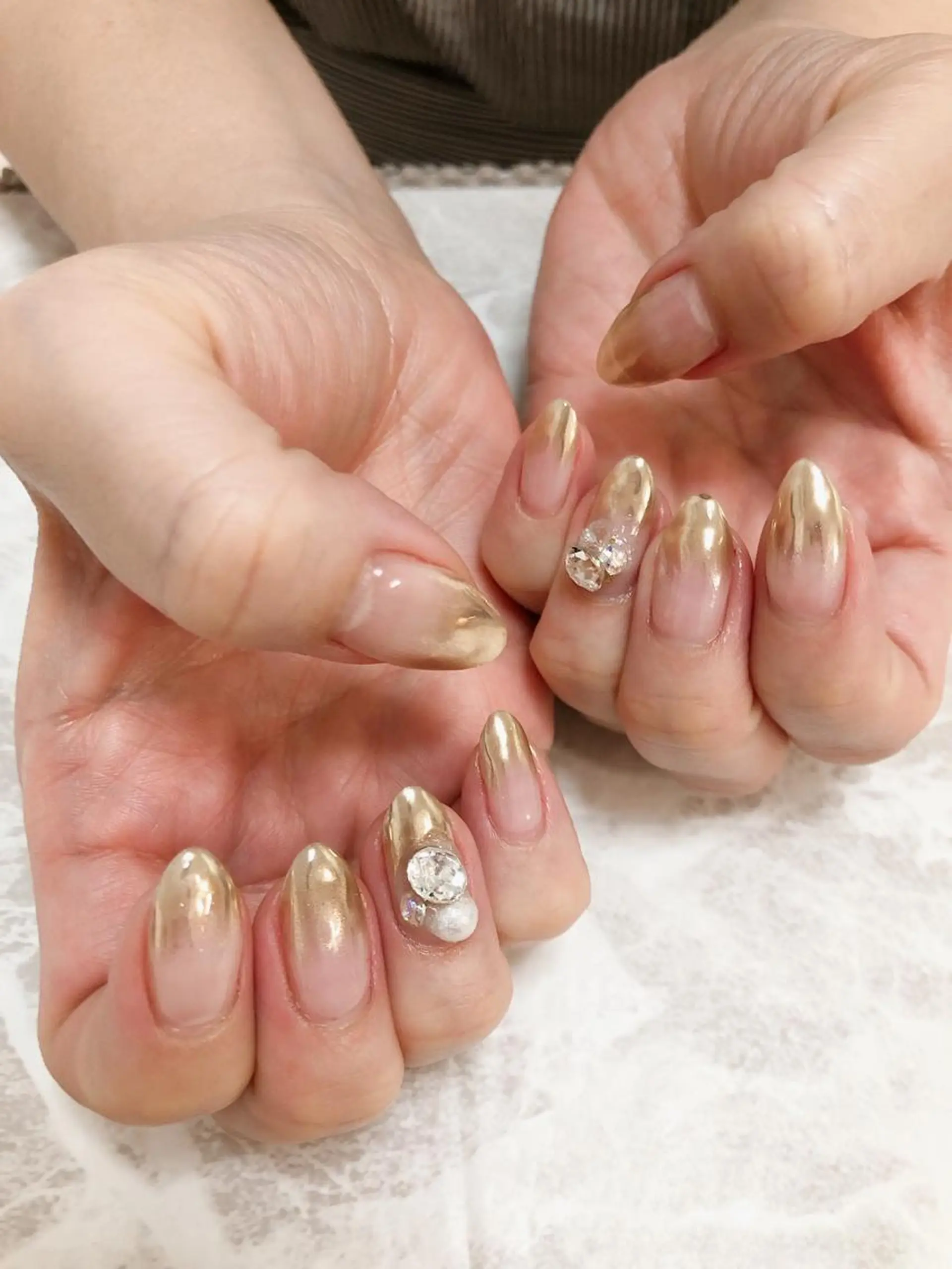 ネイル グラデーション ミラーネイル nail salon L.Nのネイルデザイン
