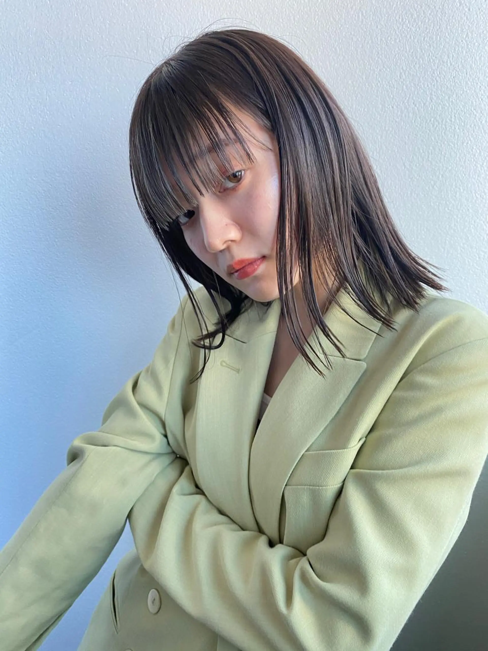 ミディアム カラー MORIO｜再現性× 癖毛レイヤーパーマのヘアスタイル