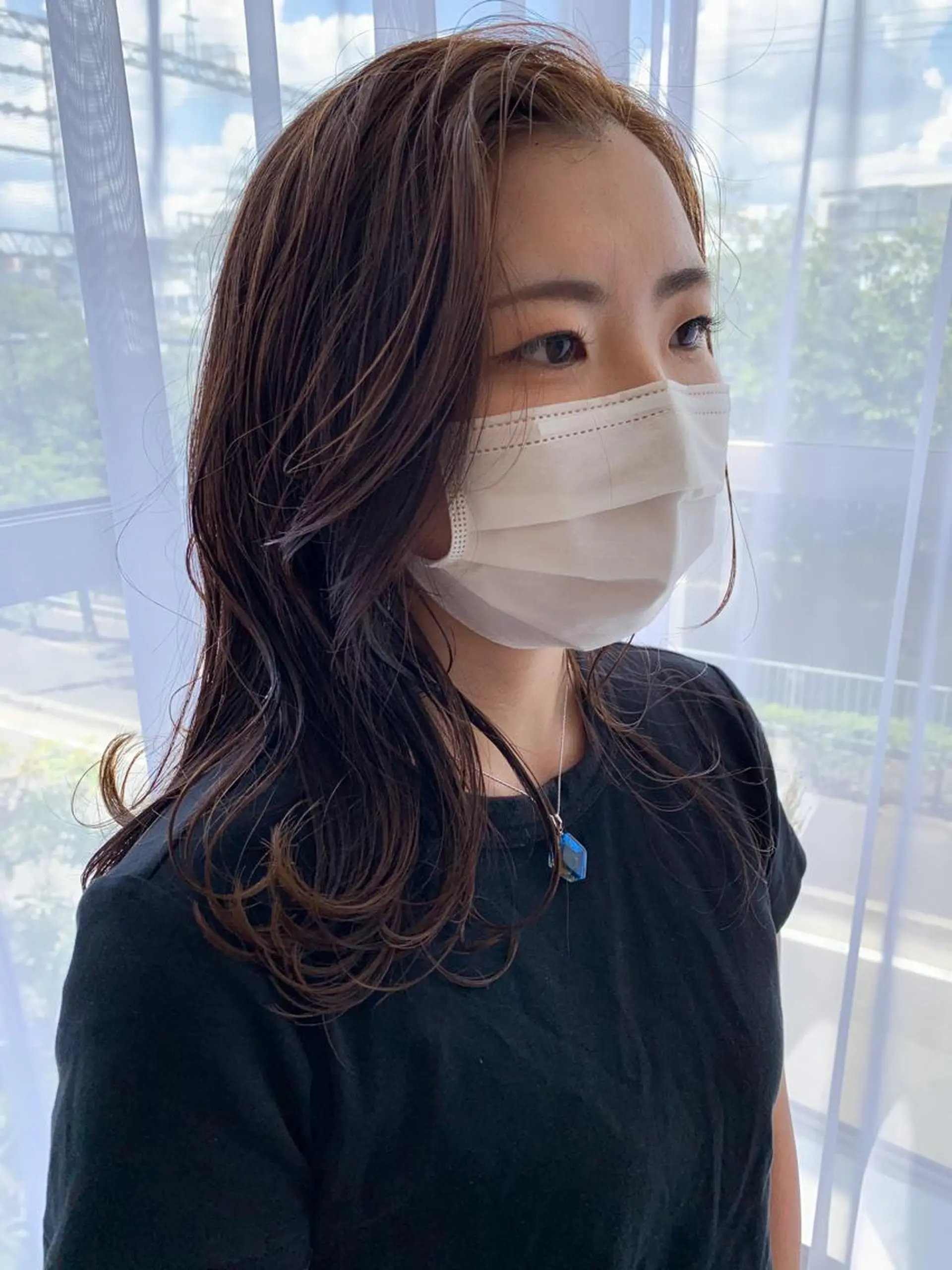 セミロング カラー セミロングパーマ アッシュ ブリーチ ケアブリーチ 透明感カラー モリシュンスケ /レイヤー/髪質改善のヘアスタイル