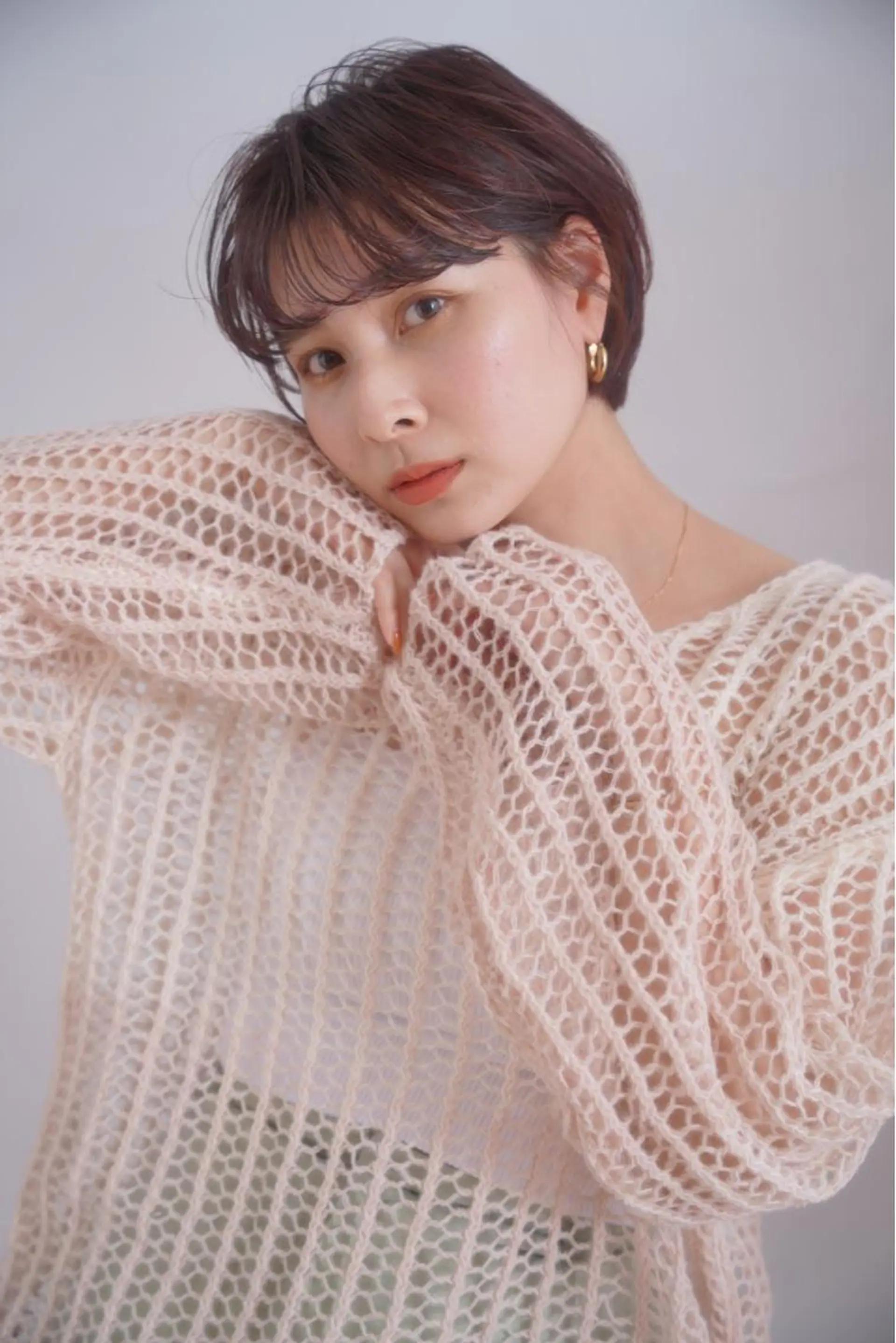 ショート カラー カット ヘアカラー 小顔レイヤー/ ベージュ🤍Rieのヘアスタイル