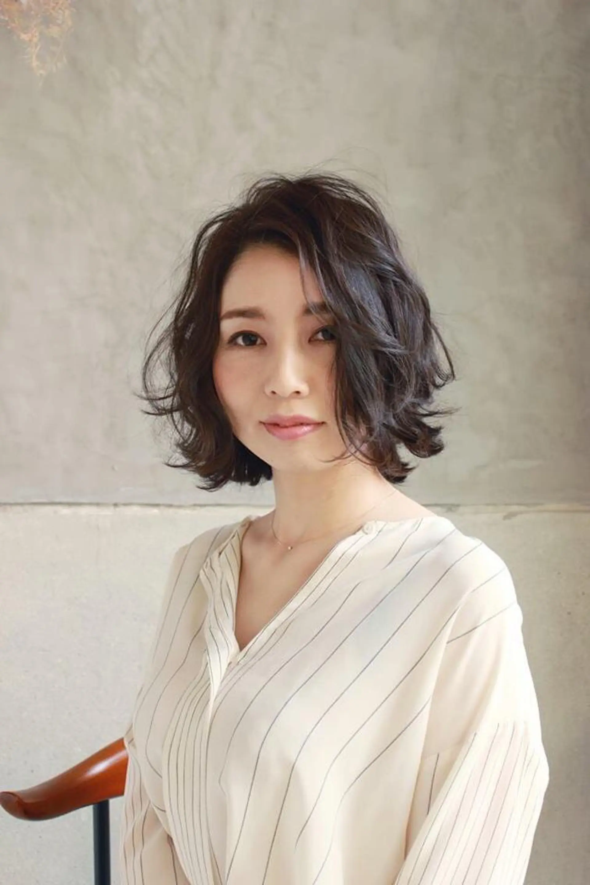 ミディアム カラー パーマ 落合 優樹のヘアスタイル