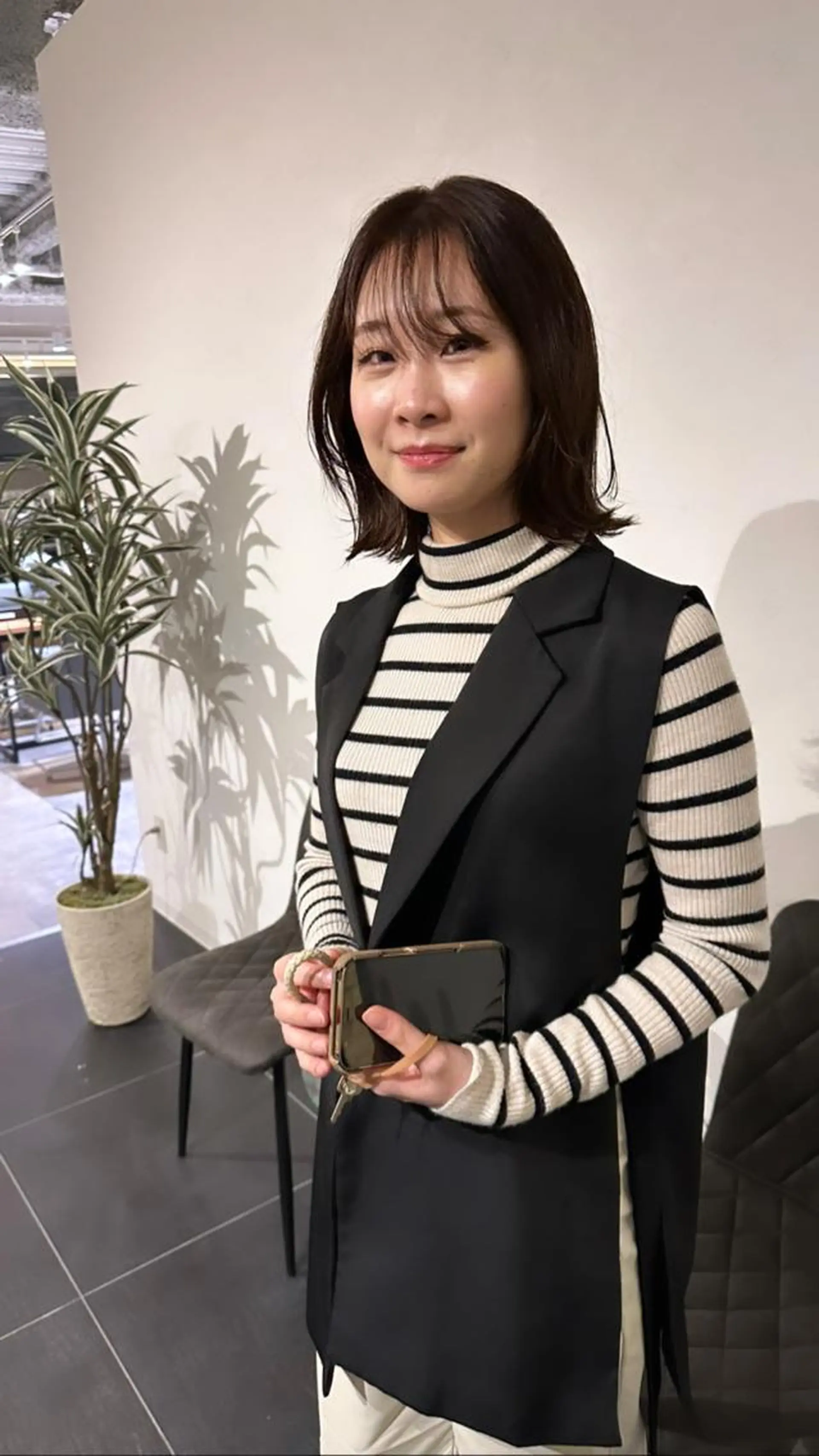 ミディアム カット ヘアカラー 福島 立也のヘアスタイル