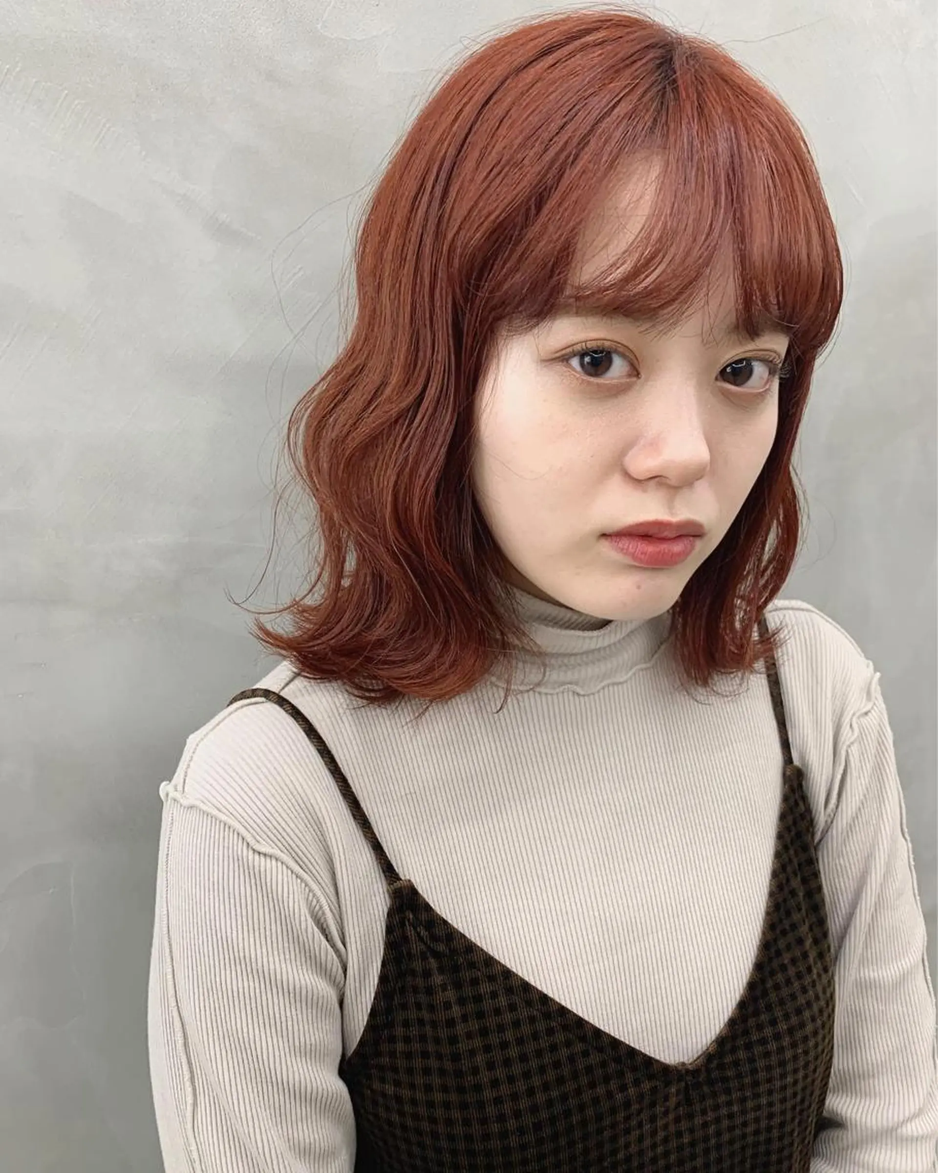 ミディアム カラー オレンジ 🐝 hachi🐝のヘアスタイル