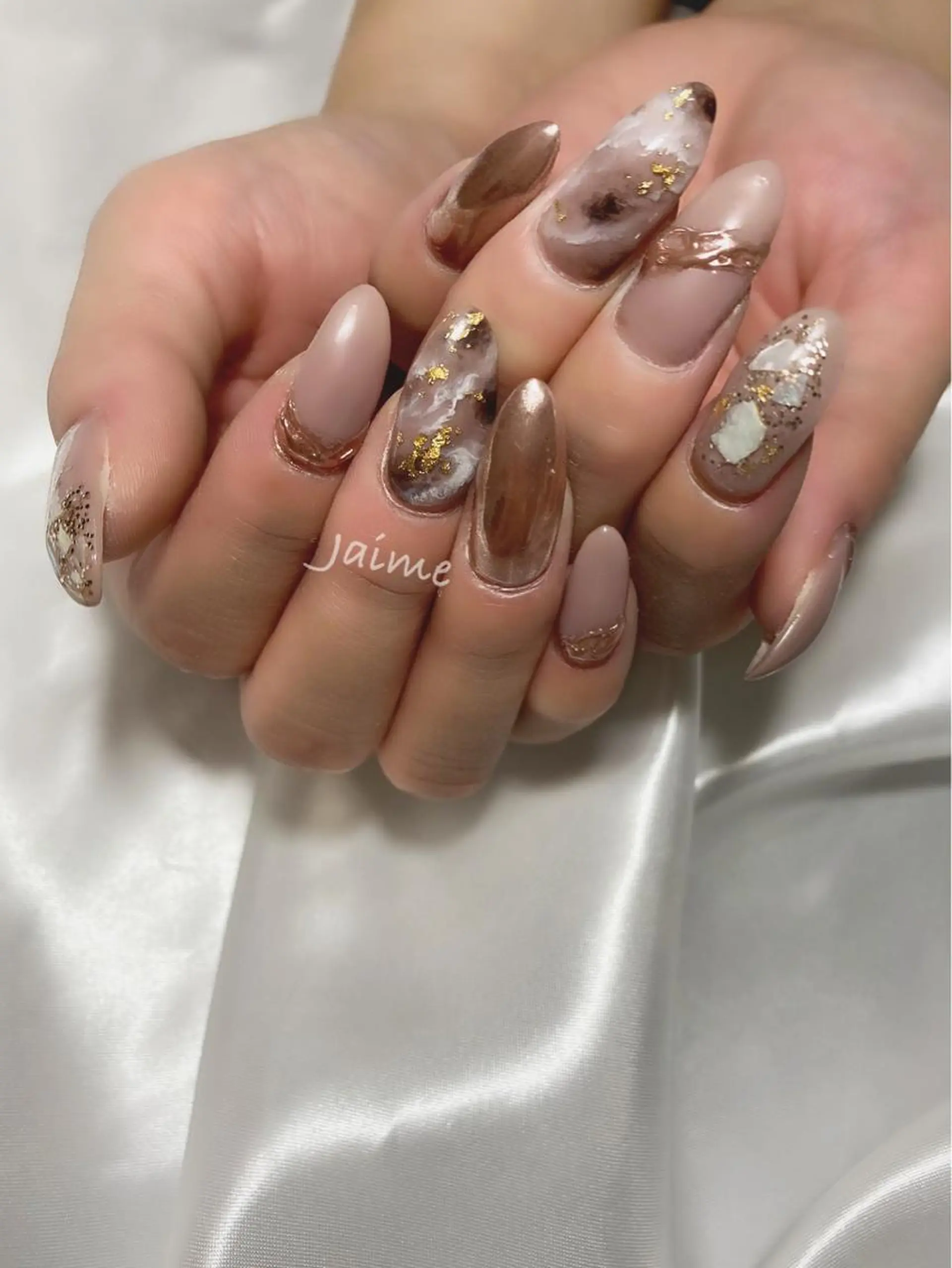 ネイル 大理石ネイル(マーブル) ミラーネイル ニュアンスネイル Jaime Yuiのネイルデザイン