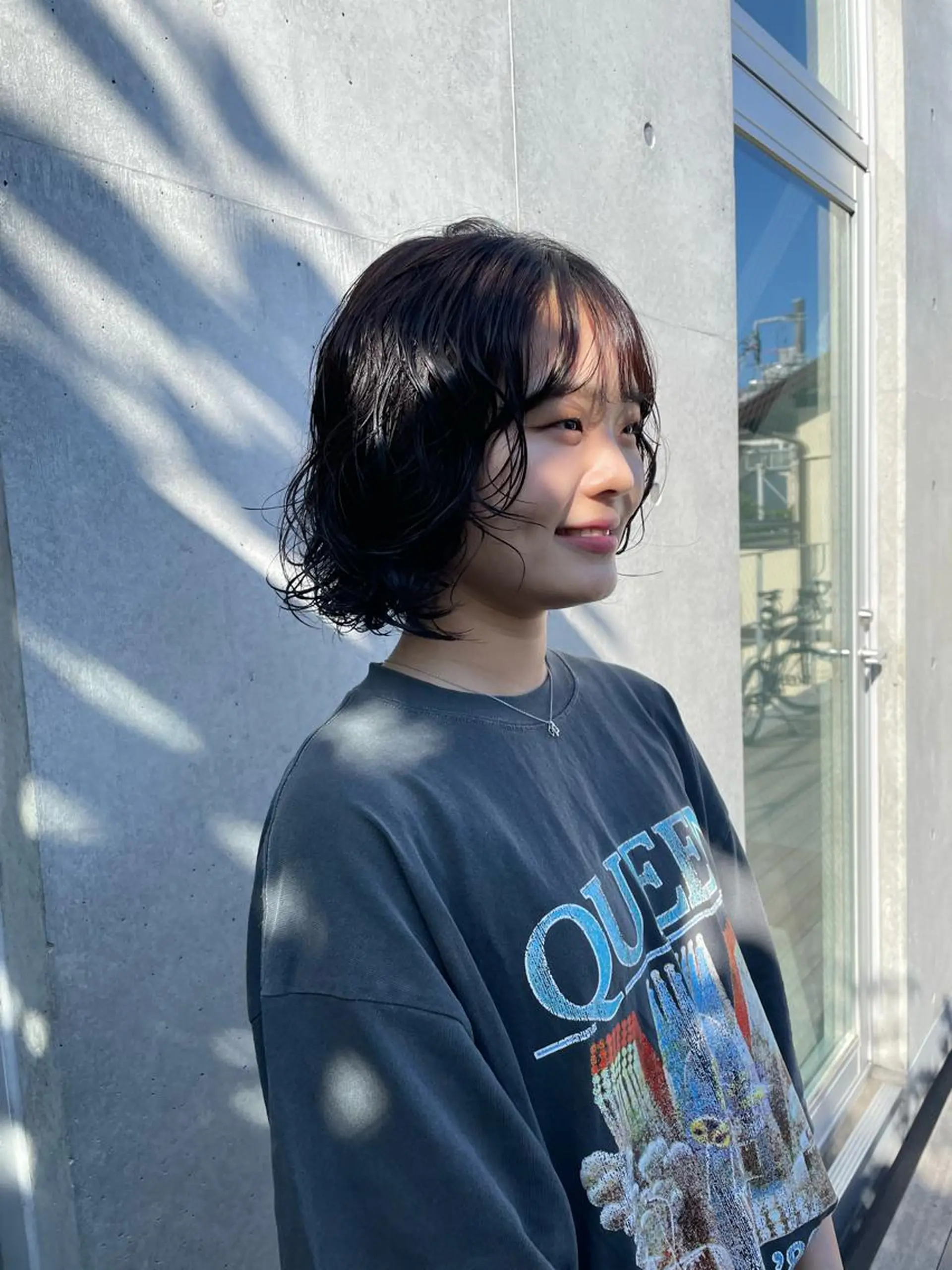 ミディアム パーマ カット パーマ 佐伯 和佳のヘアスタイル