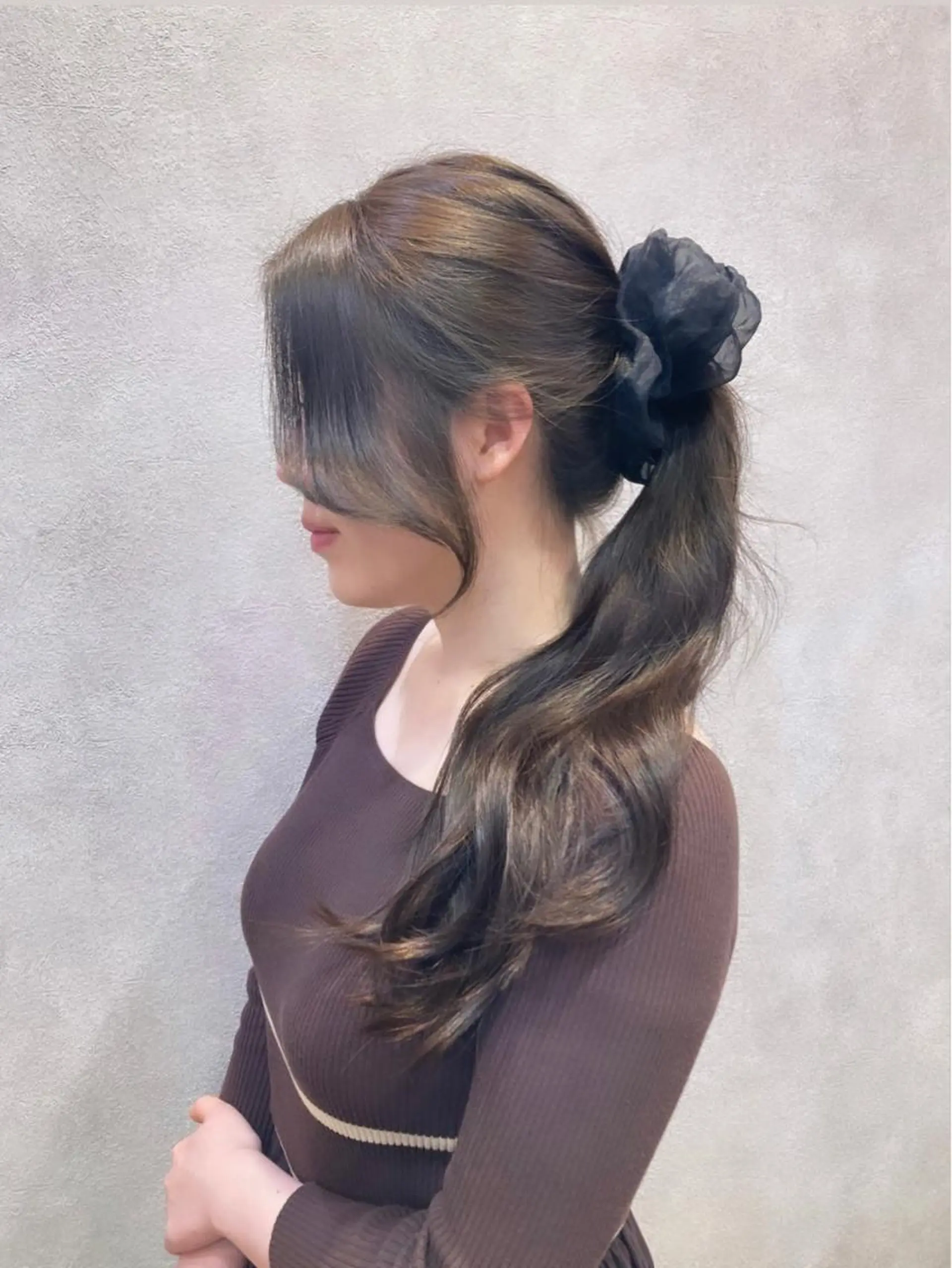 ロング カラー 透明感カラー グレージュ オリーブグレージュ オリーブグレー 顔周りカット 🩷韓国ヘア/ヨシン モリ🩷Maikaのヘアスタイル