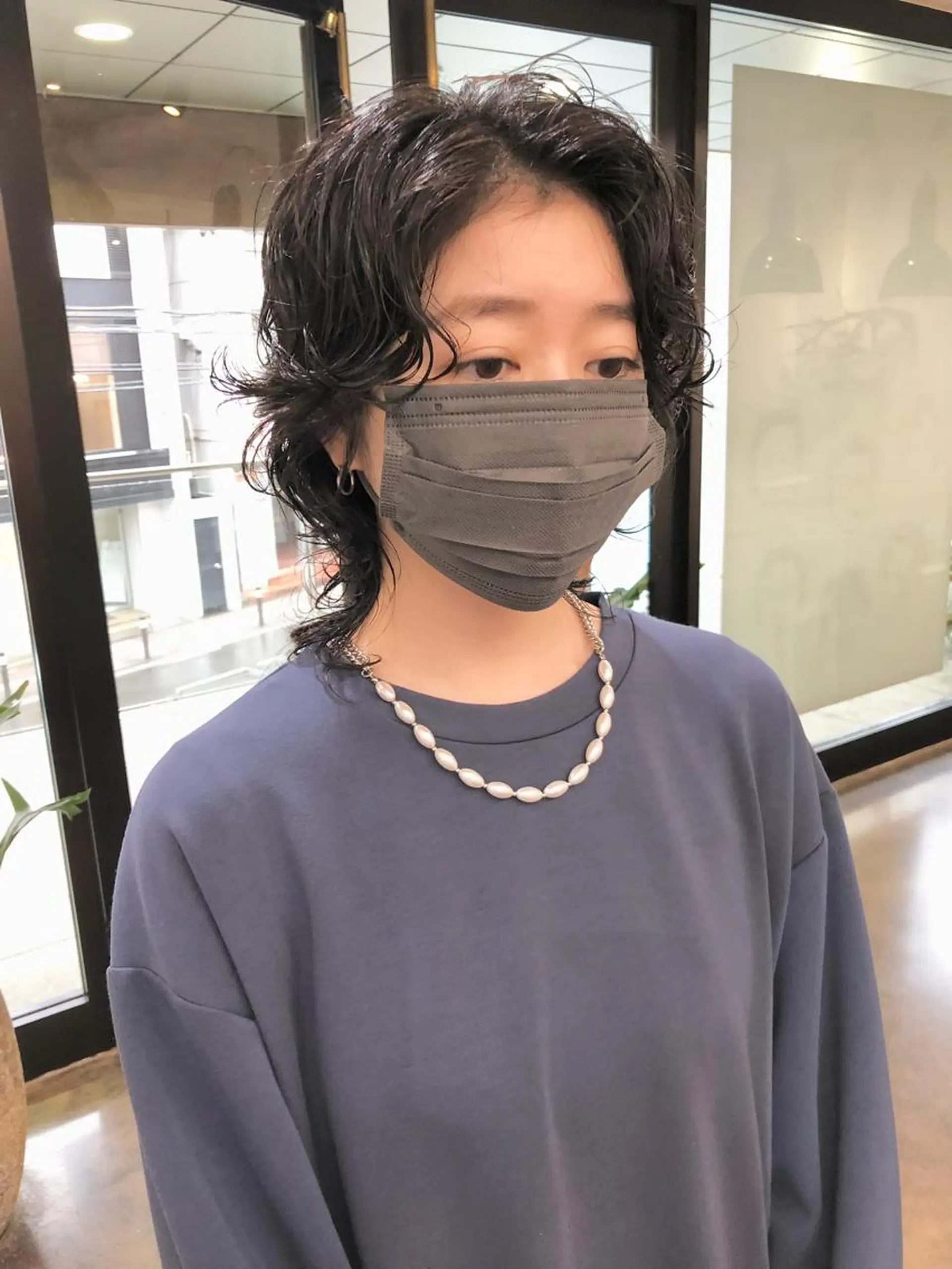 ミディアム パーマ ミディアムパーマ ウルフカット カット パーマ 千葉 郁也のヘアスタイル