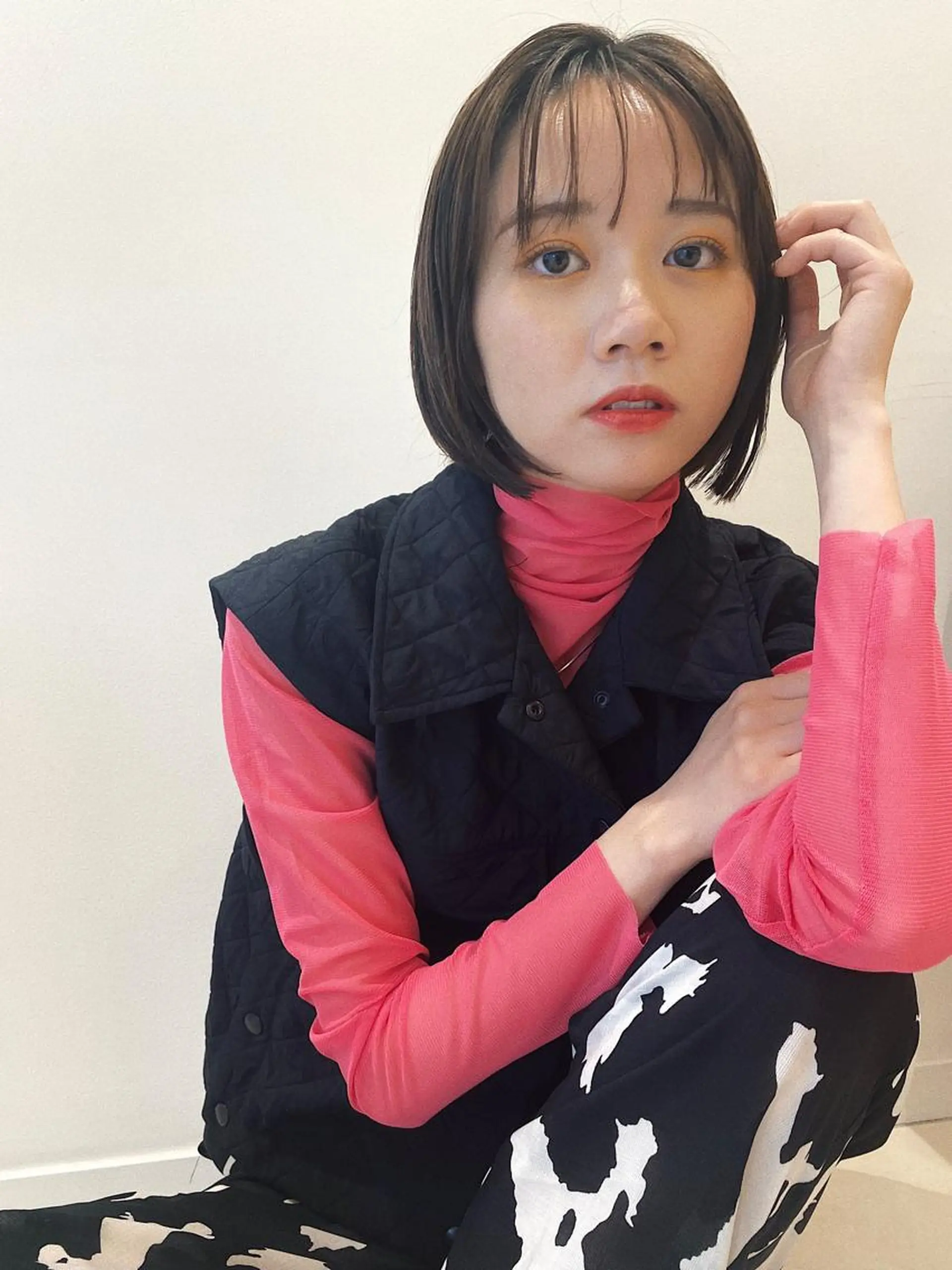 ショート カット ヘアカラー トリートメント レイヤーカット/ ハイライト　千咲季のヘアスタイル