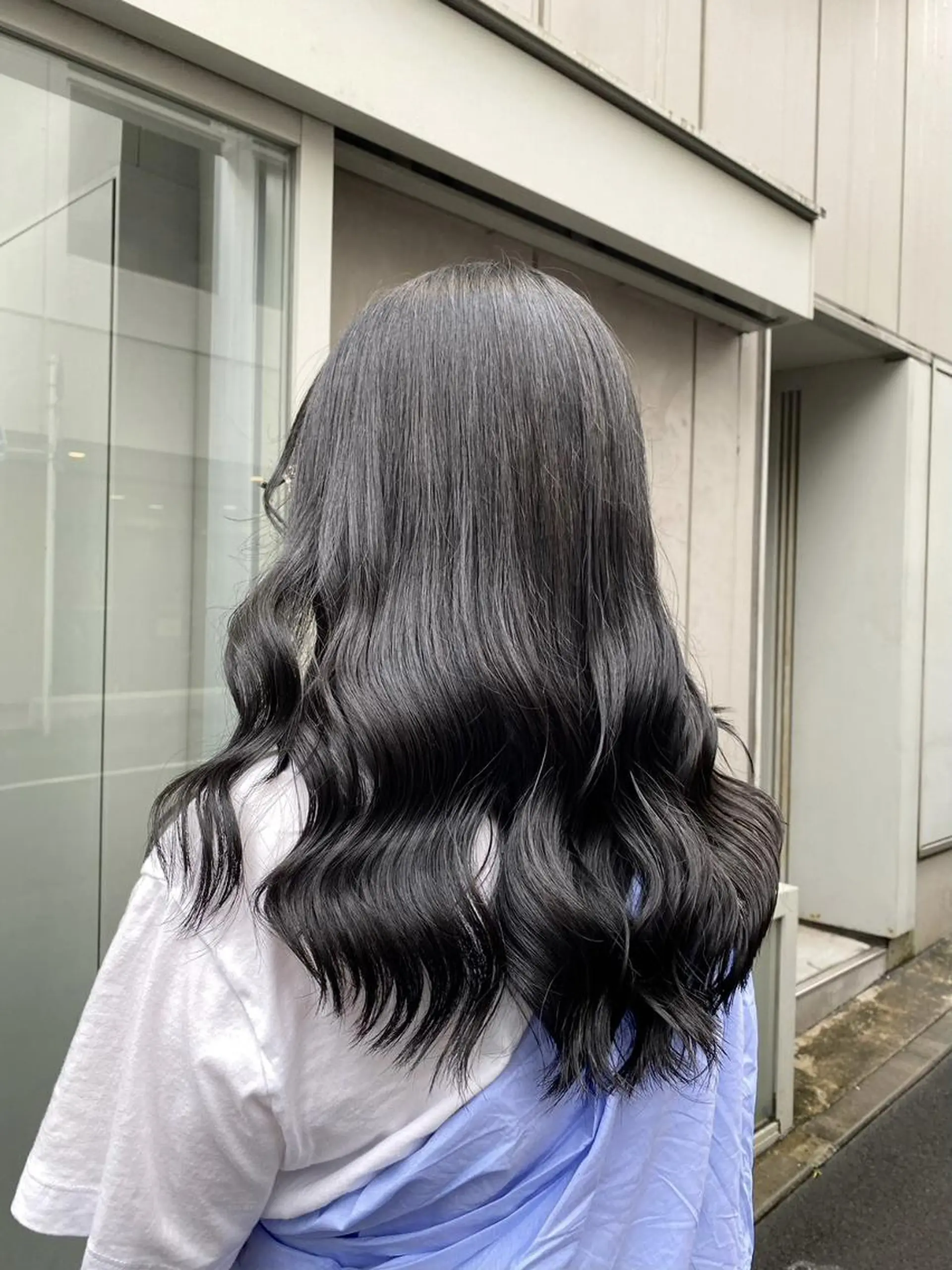 カラー セミロング カット ヘアカラー トリートメント 🦋韓国レイヤー｜ 透明感グレージュ🦋のヘアスタイル