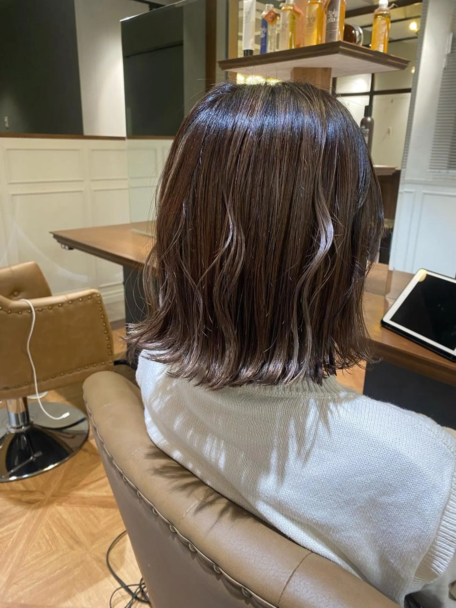 ミディアム ハイライト 中川 花織のヘアスタイル