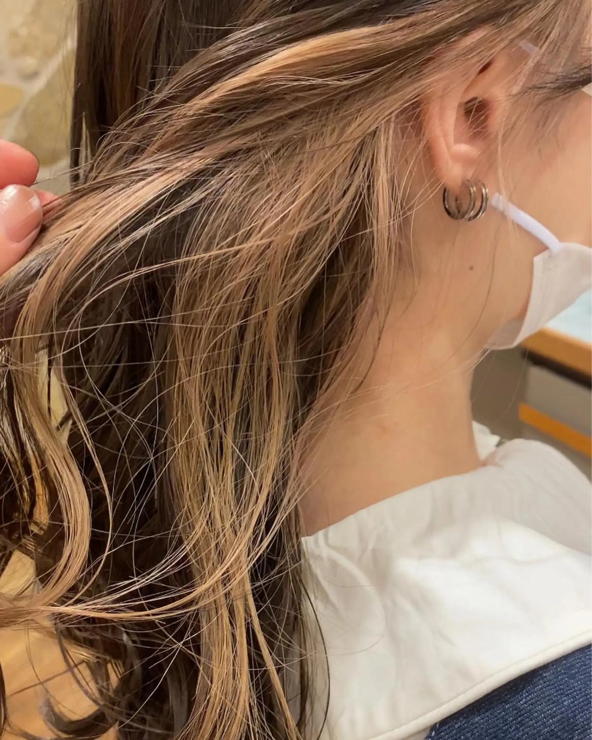 セミロング レイヤー/グレージュ メンズパーマのヘアスタイル