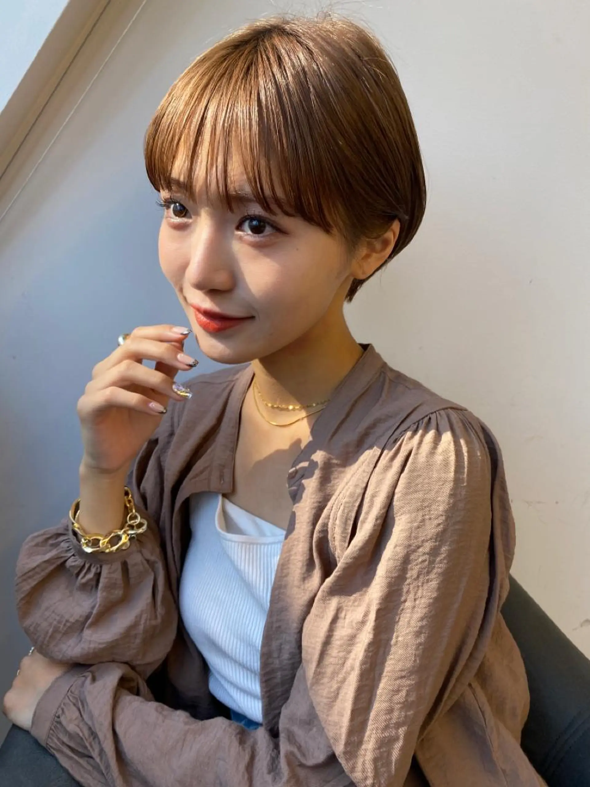 ショート ショートヘア 小顔カット カット 🌼渋谷韓国レイヤー 桑尾幸奈🌼のヘアスタイル