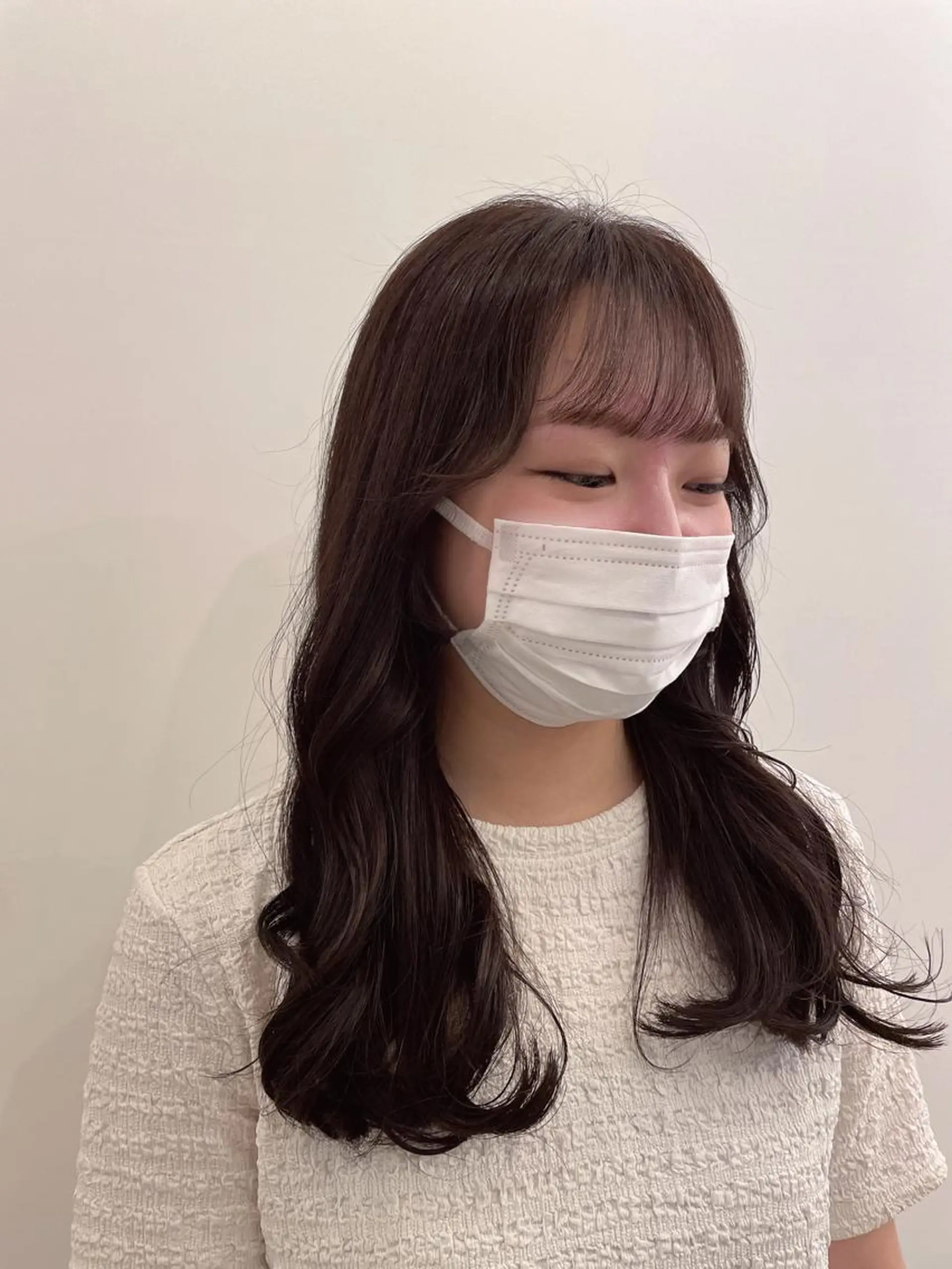 セミロング カラー カット ヘアカラー 💘韓国レイヤー上 品カラーruru💘のヘアスタイル