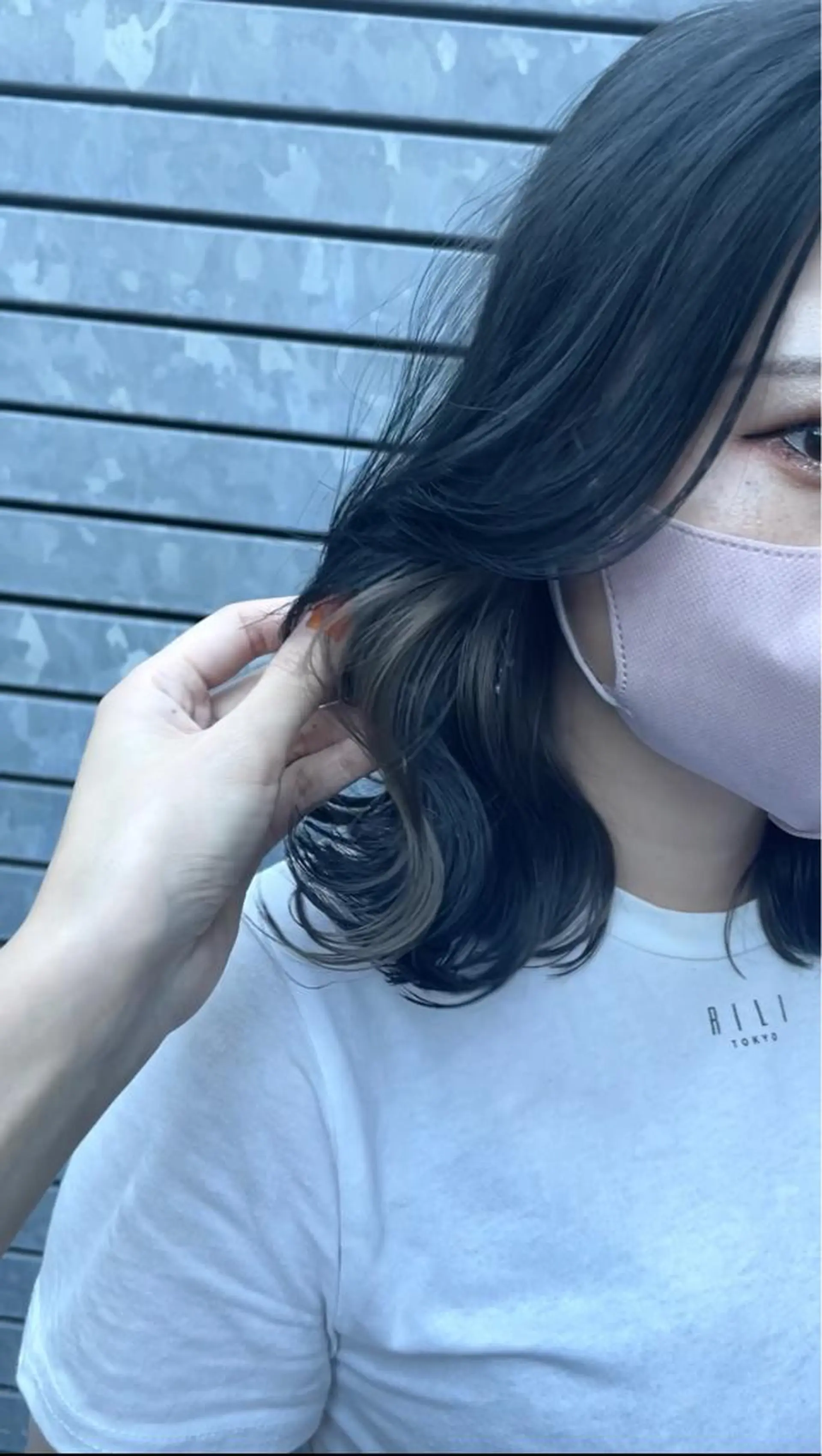 ミディアム カラー ベージュカラー 黒髪 ブルーカラー ブルーブラック グレージュ カット ヘアカラー トリートメント ご新規様限定 透明感カラーKANAのヘアスタイル