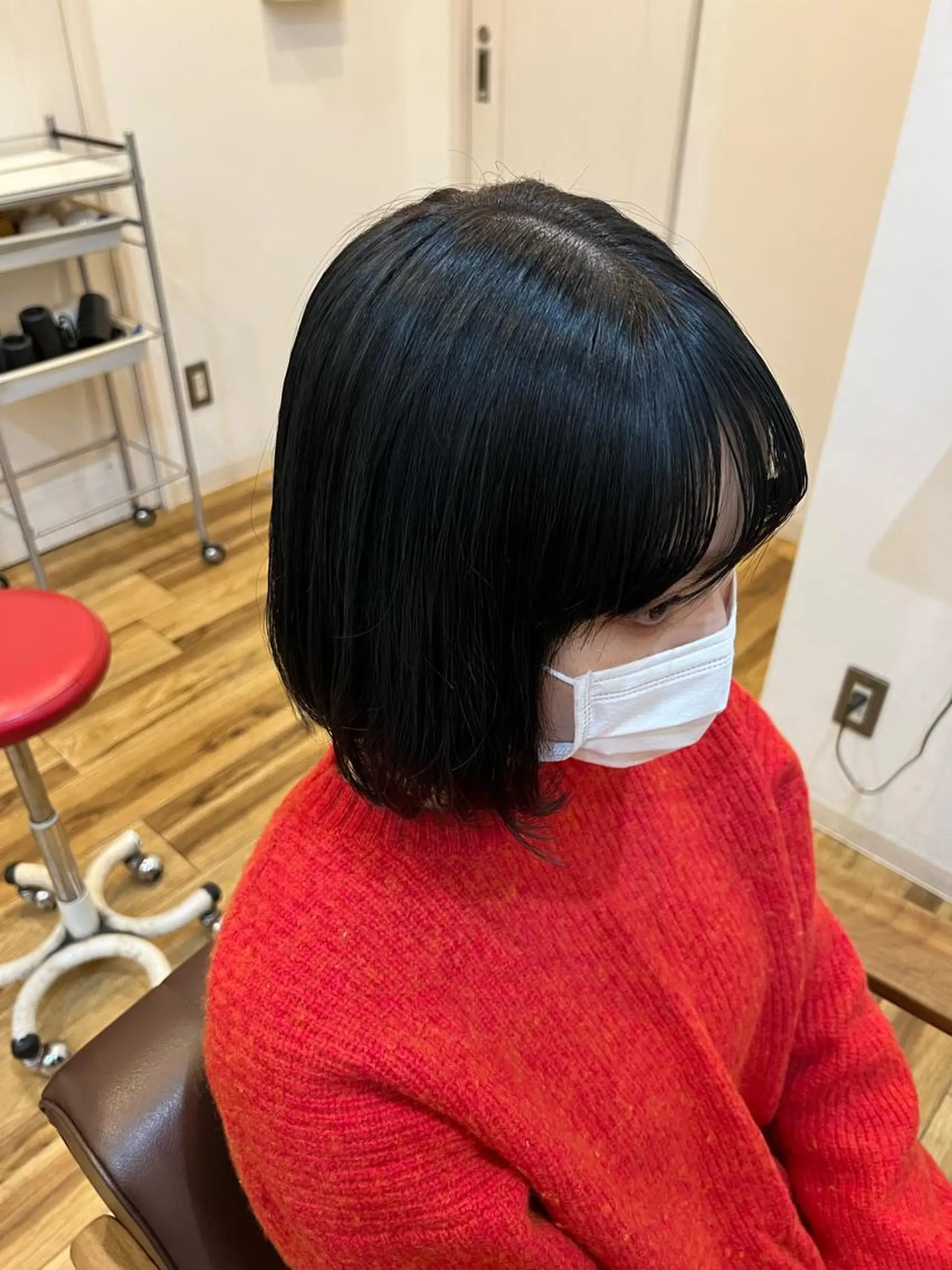 ショート カラー 黒髪 ブルーカラー ブルーブラック 🐰ハイトーンカラー 畠山　渡🐰のヘアスタイル