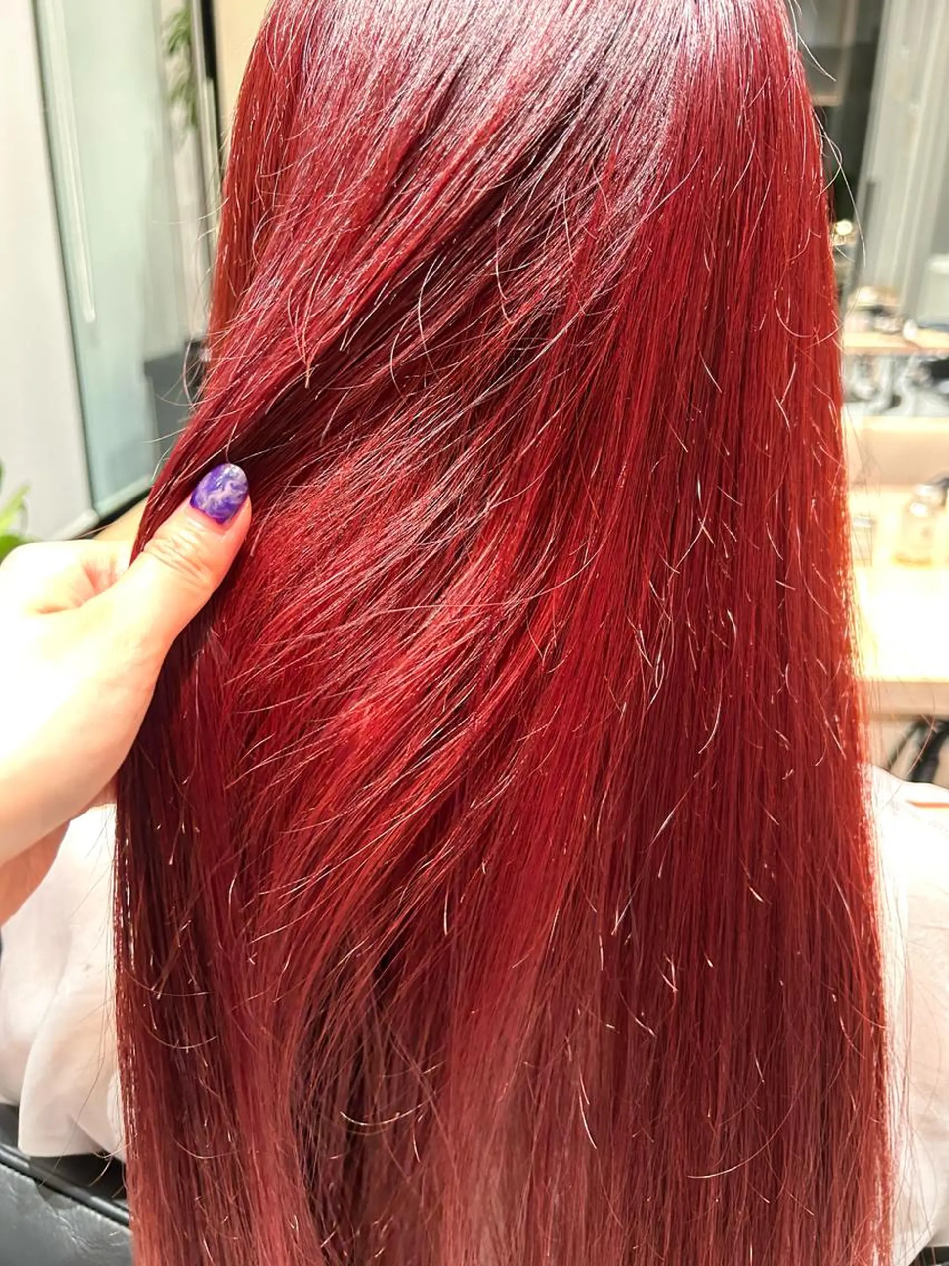 ロング カラー ブリーチ レッドカラー ヘアカラー トリートメント ヘアセット 垢抜け/レイヤー /艶カラー🪼風香のヘアスタイル