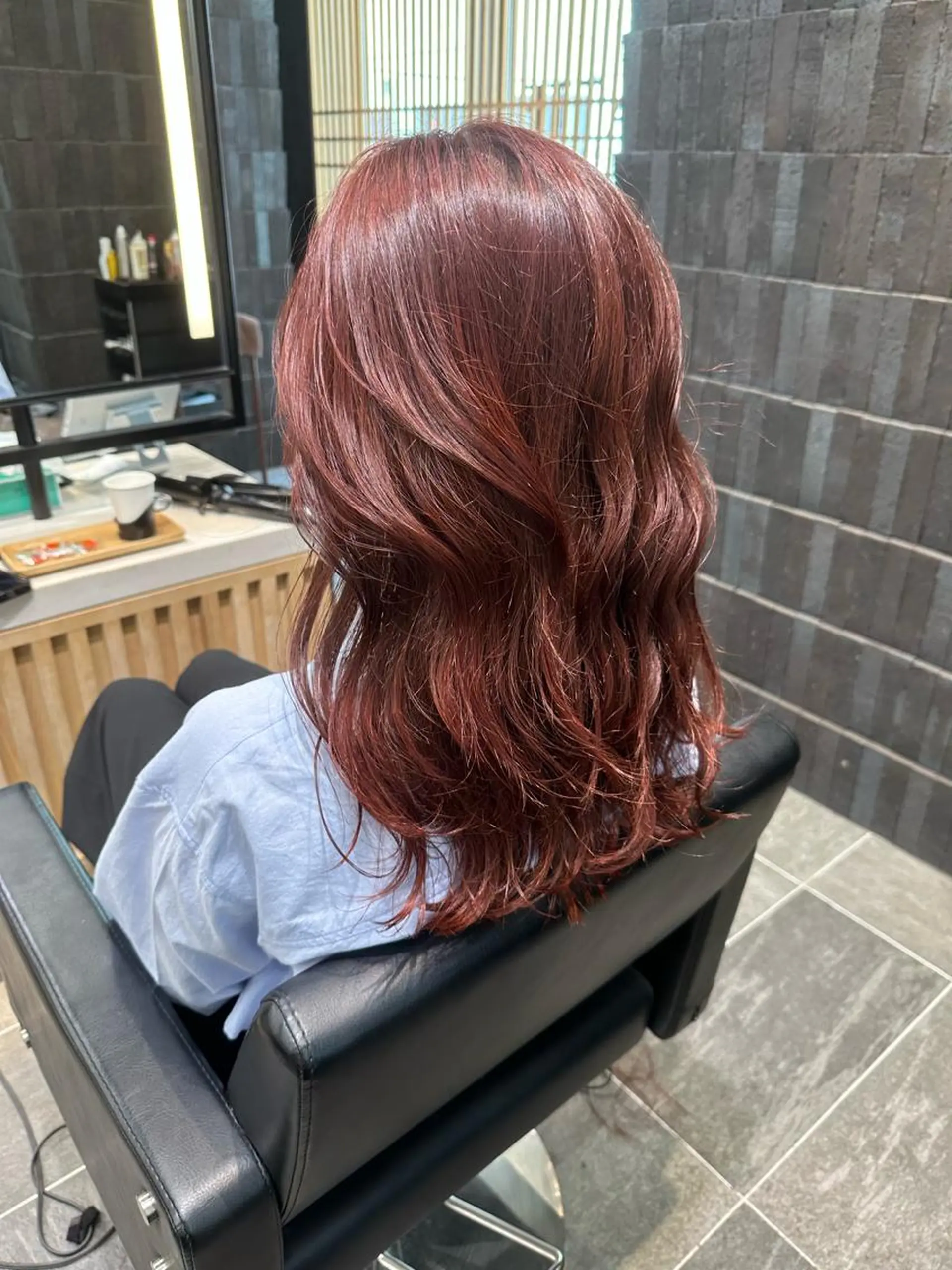 セミロング カラー ブリーチ ブリーチなしカラー ピンクカラー カット ヘアカラー トリートメント ♡レイヤーカット れお♡のヘアスタイル