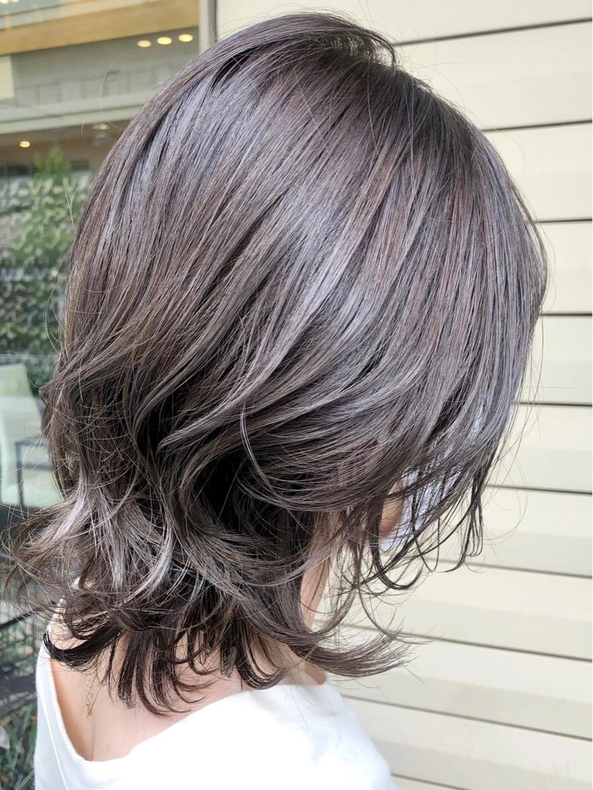 ミディアム カラー パーマ アッシュ アッシュブラウン ブラウンカラー 透明感カラー ニシダヒカリ🌙 髪質改善×似合わせのヘアスタイル