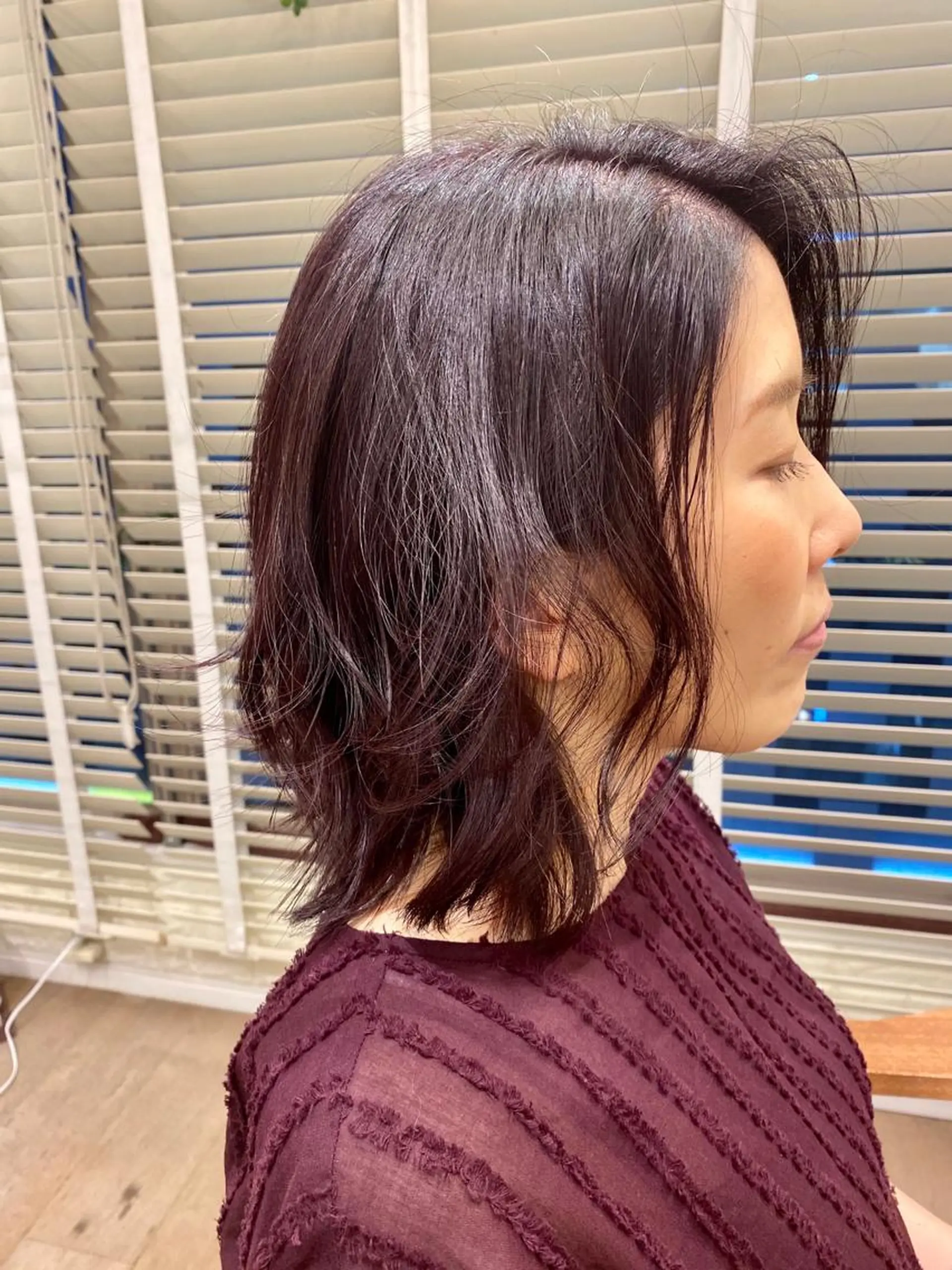 セミロング カラー カシス BANDE 水崎 悟のヘアスタイル