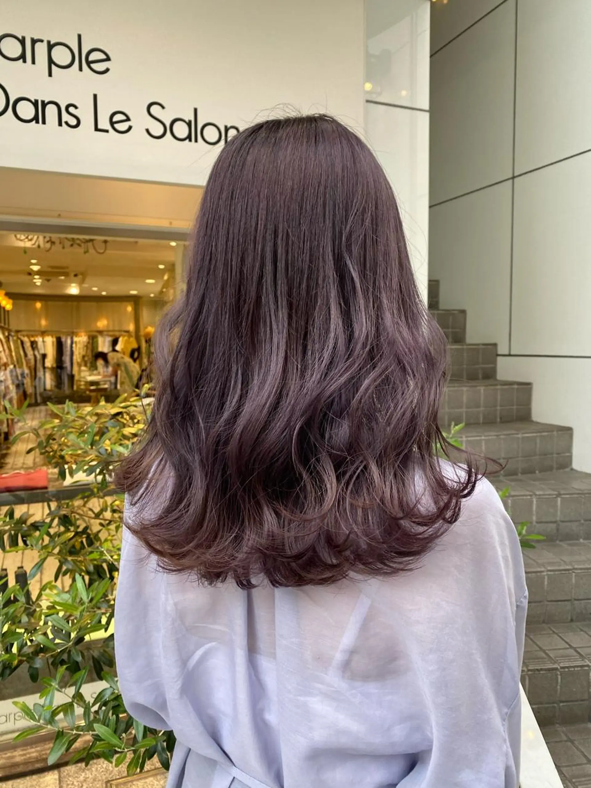 セミロング カラー ヘアアレンジ マツエク・マツパ グレージュ パープルカラー パープルグレージュ 透明感カラー🫧ヘア セット🫧松本菜月の眉毛・アイブロウイメージ