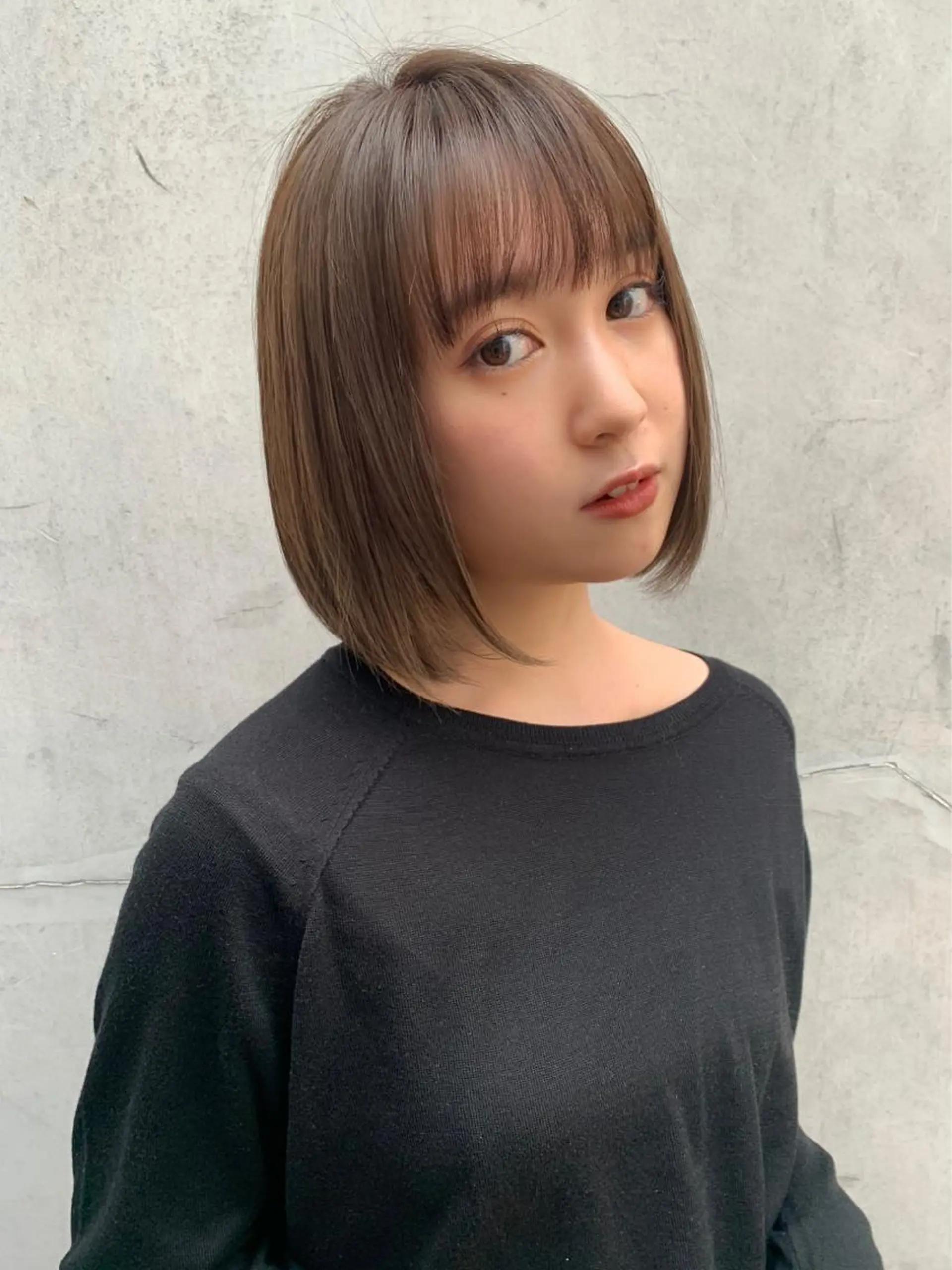 ミディアム 切りっぱなしボブ ボブ 髪質改善☆ 縮毛矯正miyuのヘアスタイル