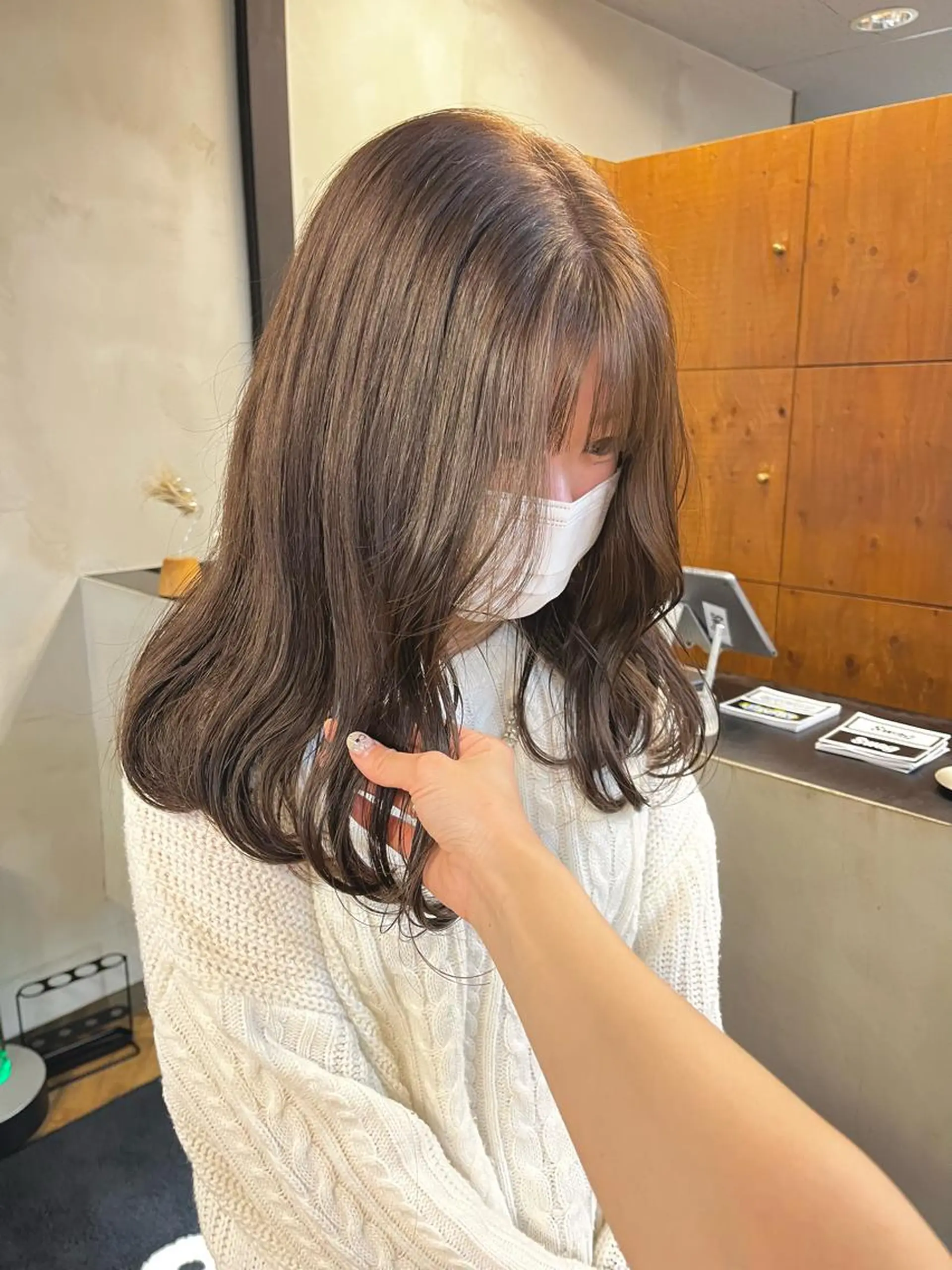 ミディアム カラー ブリーチ 透明感カラー ダブルカラー ブリーチなしカラー オレンジ ena/ブリーチなし 透明感・レイヤー🎀のヘアスタイル