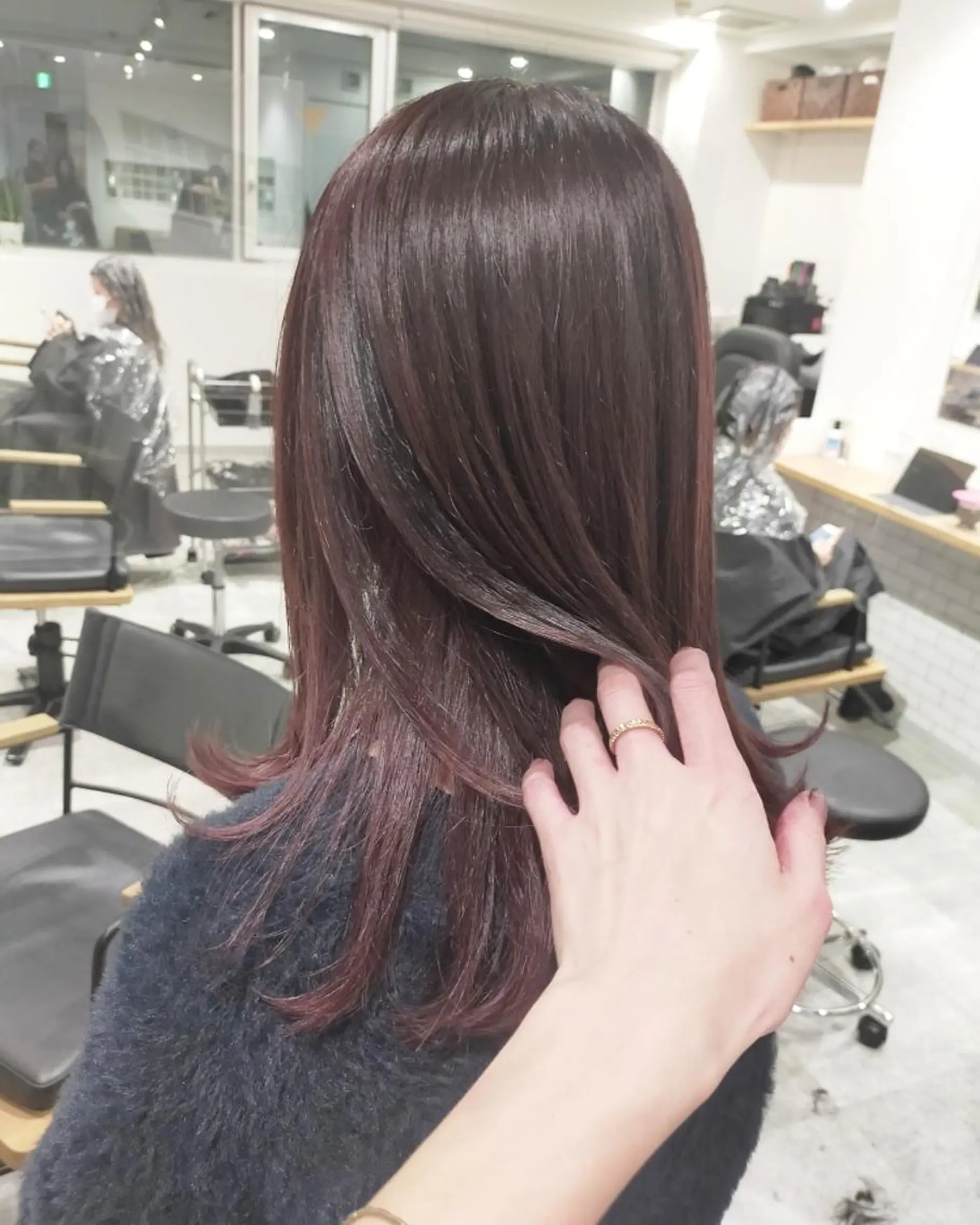 セミロング カラー ピンクカラー JIL BLAN 京都所属・RU RIのヘアスタイル