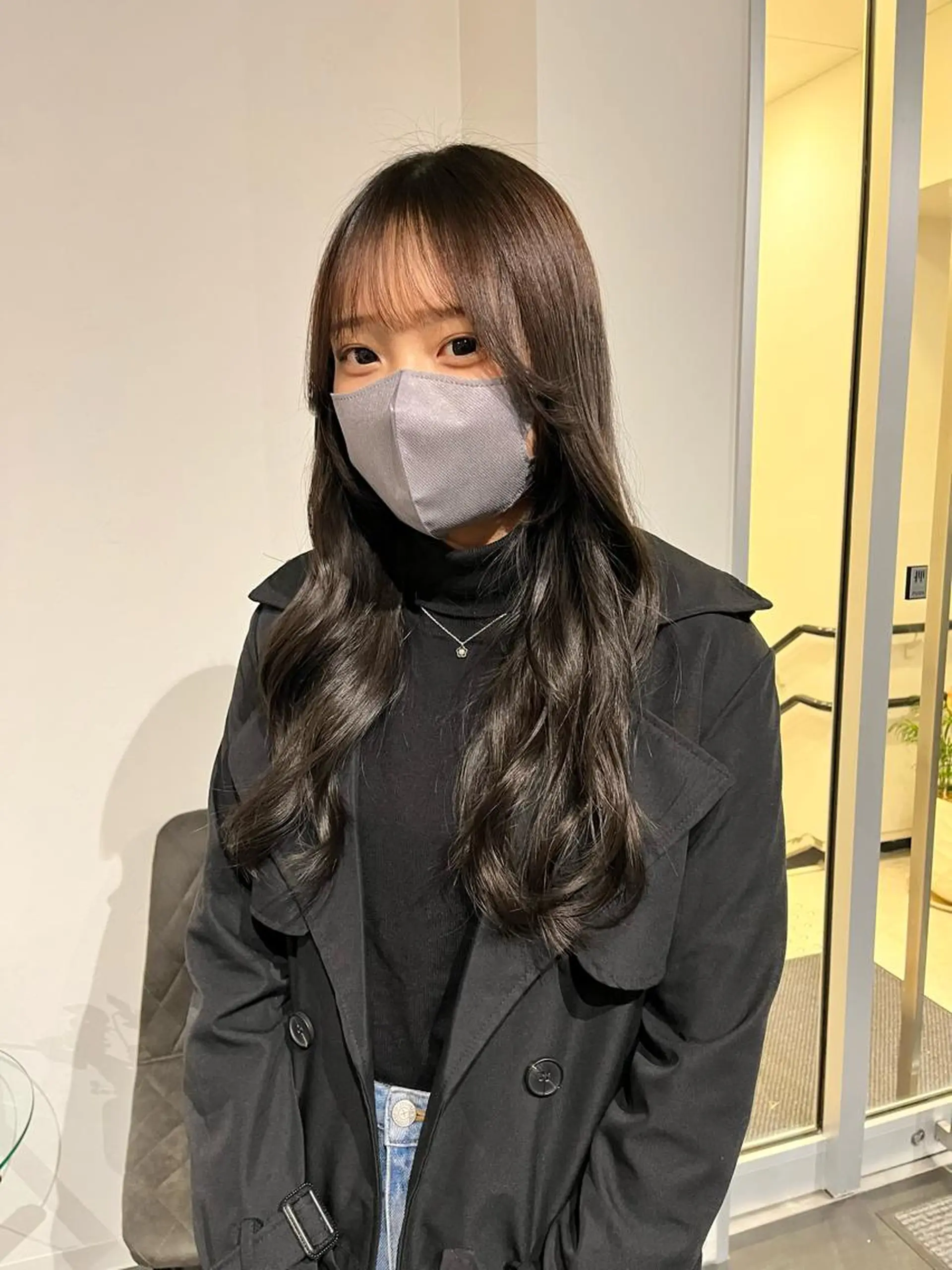 ロング カラー ブリーチ ダークグレー ダークグレージュ ダブルカラー グレージュ カット ヘアカラー ショート/パーマ/ カラー/FUKOのヘアスタイル