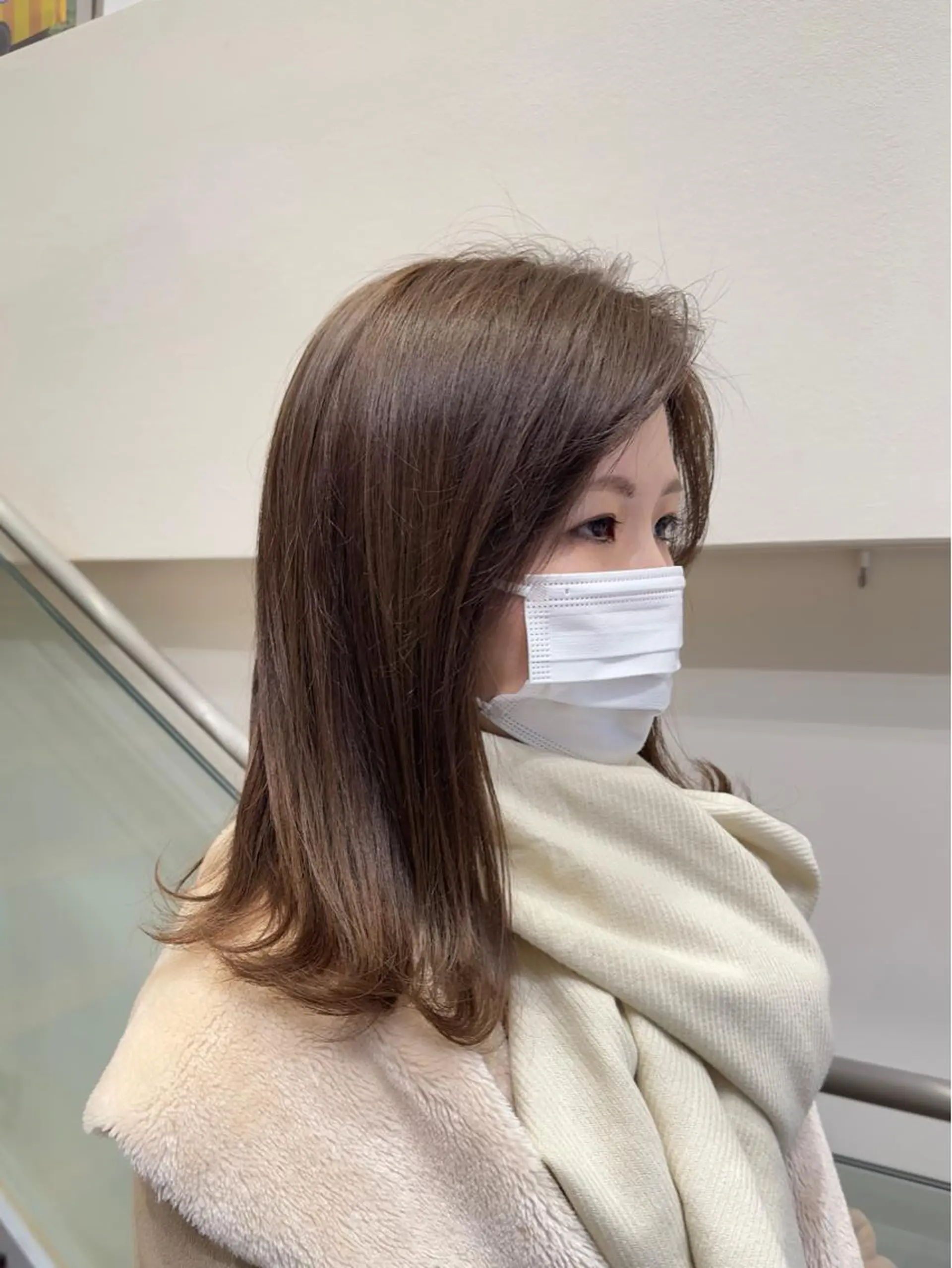 ミディアム カラー アッシュ アッシュブラウン ブラウンカラー レイヤー/グレージュ メンズパーマのヘアスタイル