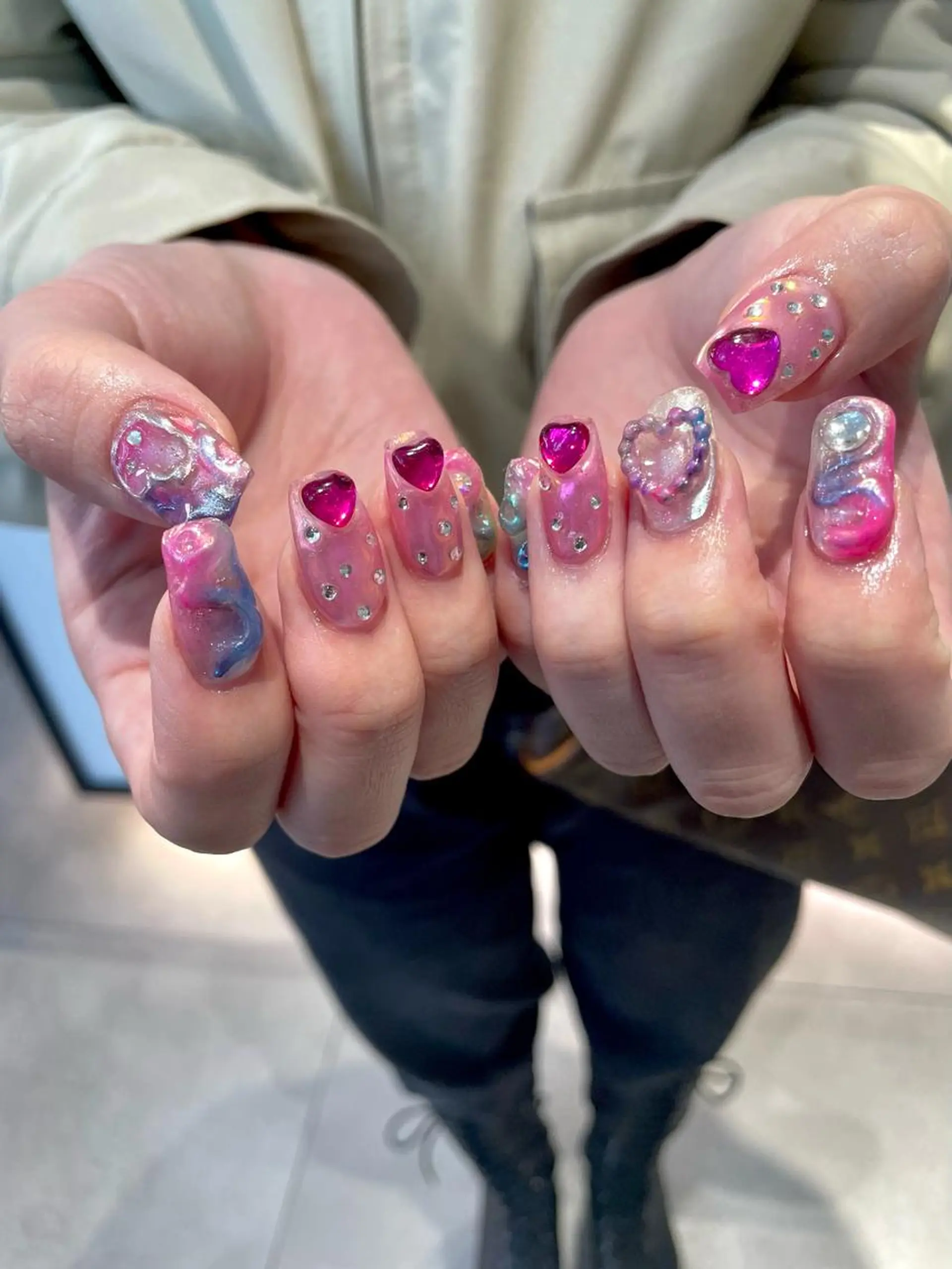 ネイル ピンク ハンドネイル Shiori・:* 💫のネイルデザイン