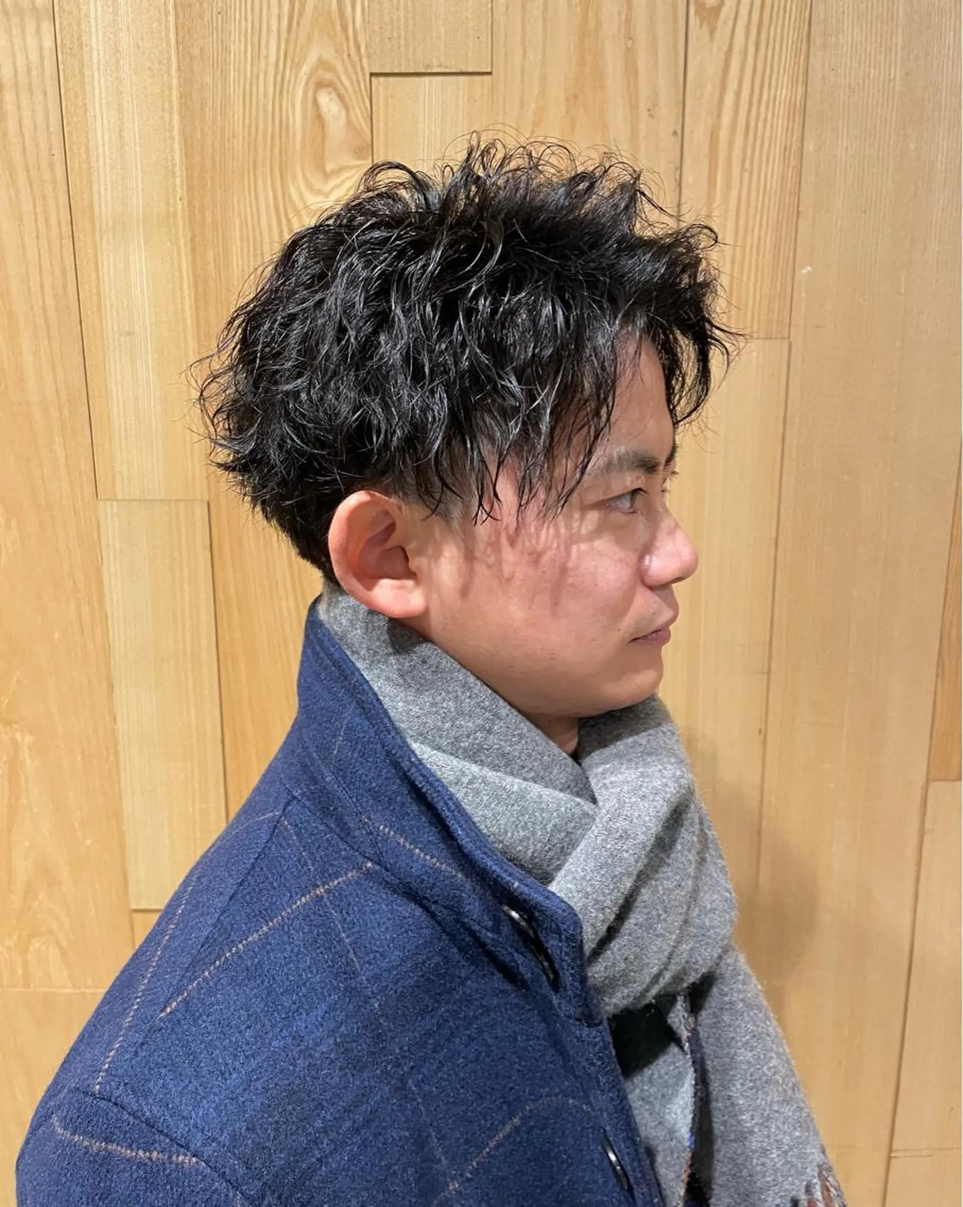ショート パーマ メンズ カット パーマ トリートメント 吉ヶ別符 亮祐のヘアスタイル