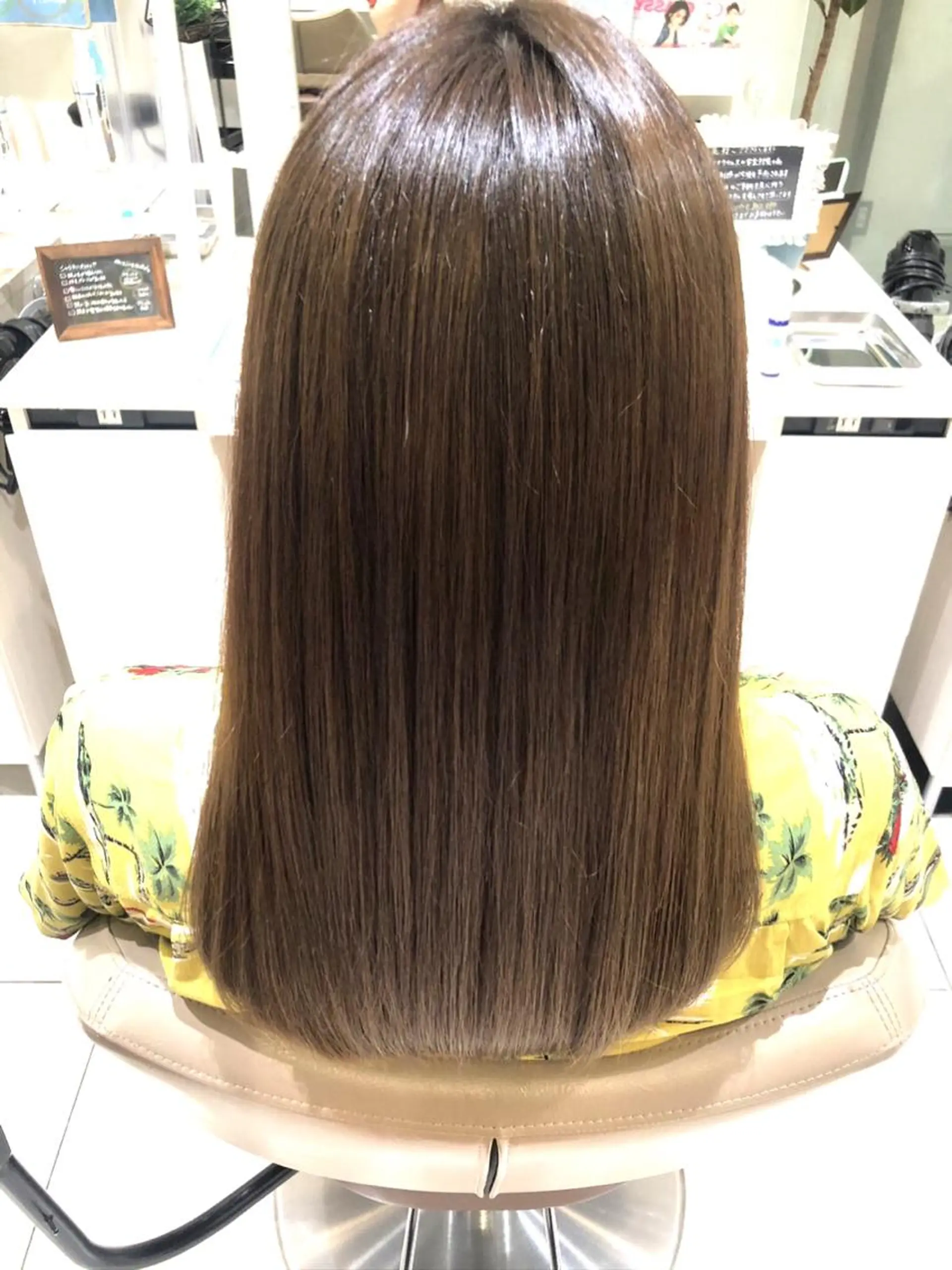 セミロング 三箇島陽香/髪質改善 クロスパーマ縮毛矯正のヘアスタイル