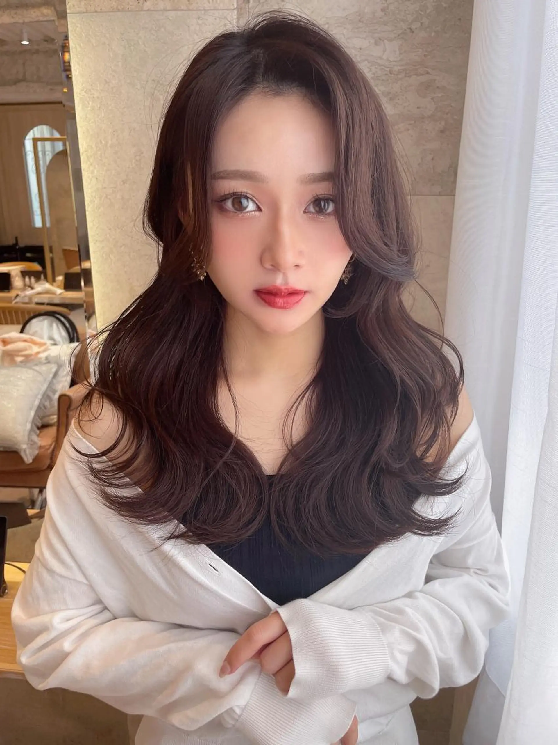 セミロング カラー ベージュカラー 黒髪 ブリーチ ブルーカラー ブルーブラック カット ヘアカラー トリートメント 木屋元一/透明感 /前髪/ショートボブのヘアスタイル