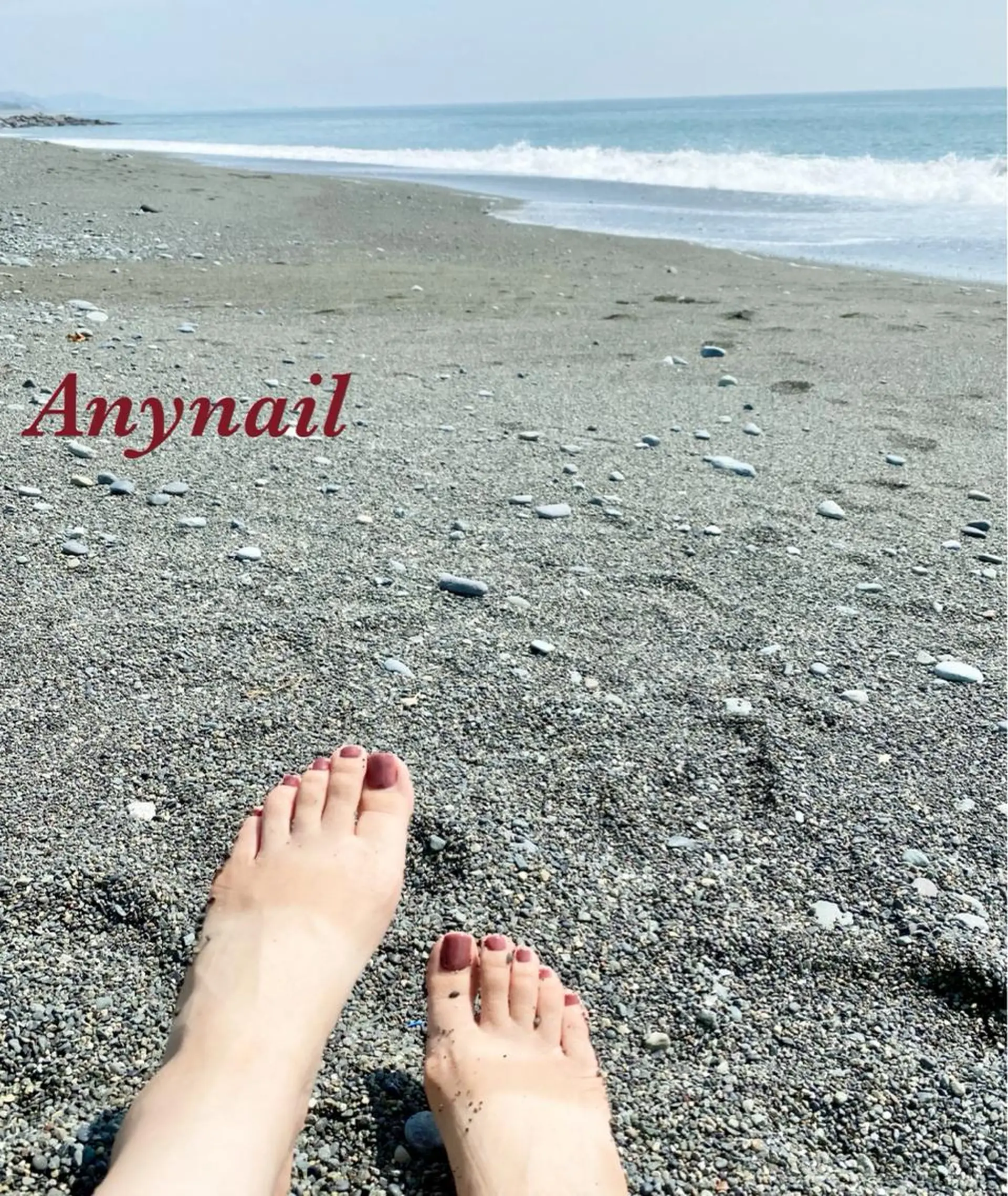 ネイル ブルー フットネイル 赤色 フットネイル 岩澤 恵子のネイルデザイン