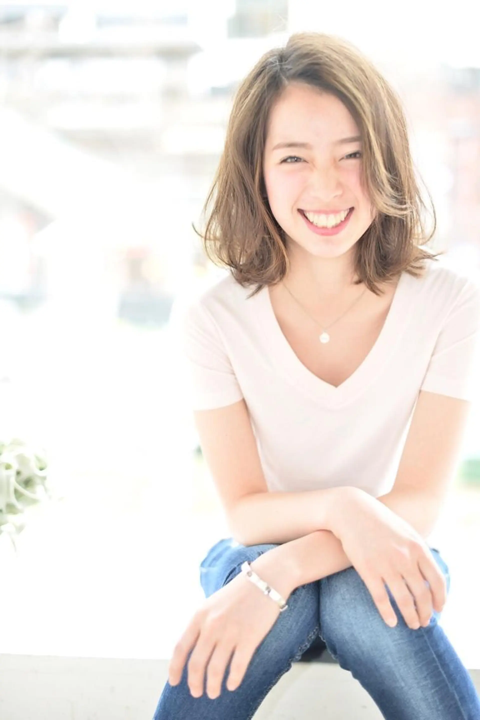 セミロング カラー truck あべの店のヘアスタイル