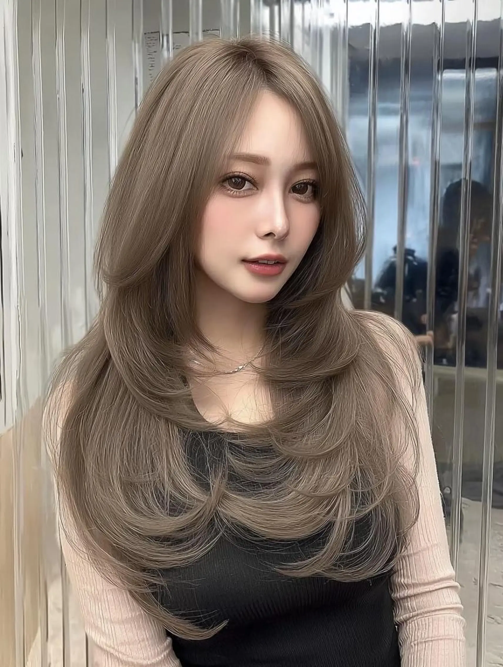 セミロング ボブ 髪質改善 韓国風ヘア レイヤーカット 縮毛矯正 ヘアカラー そーた /のヘアスタイル