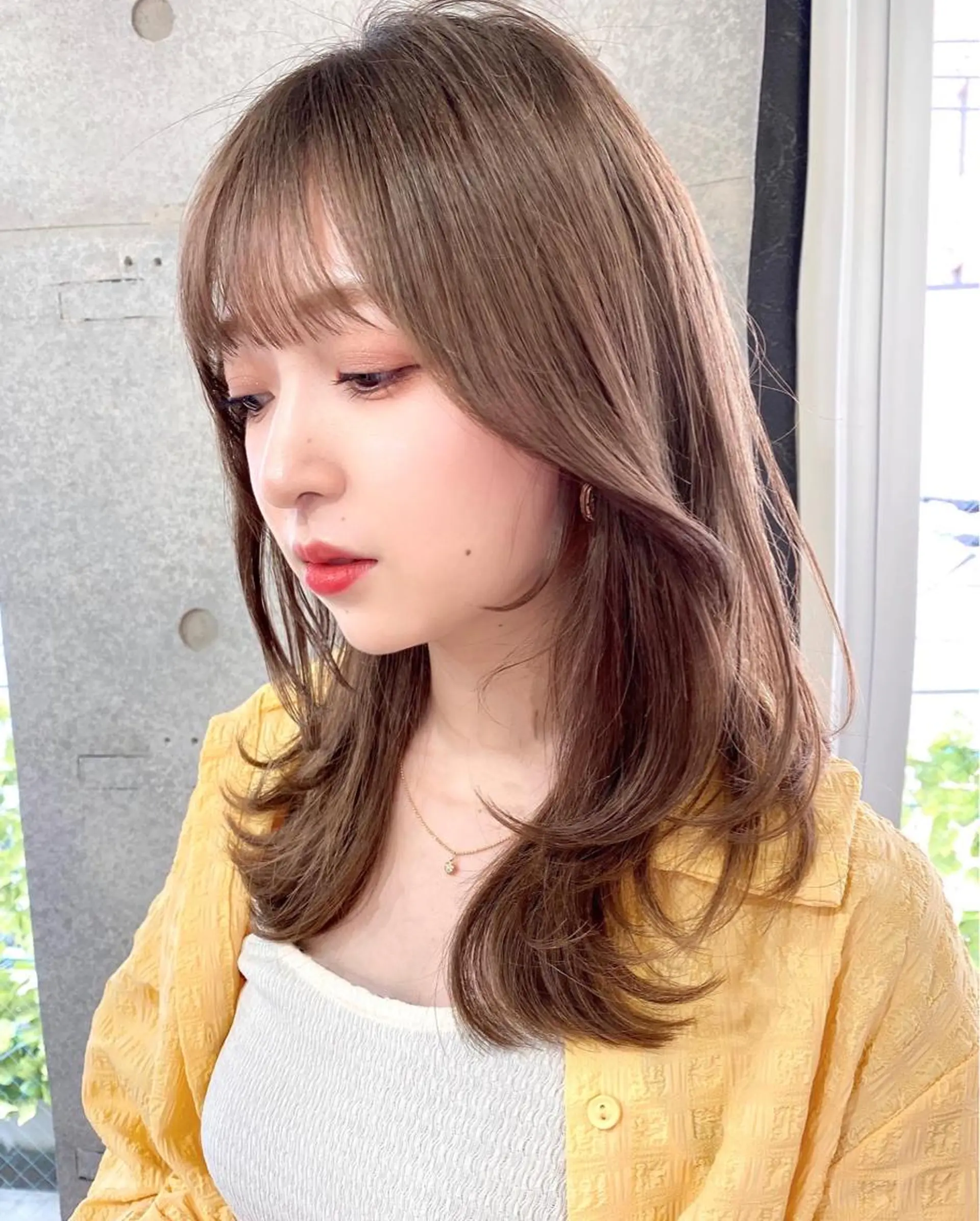 セミロング カラー くびれヘア エギョモリ 韓国風ヘア 似合わせレイヤー 🇰🇷荒木洋文のヘアスタイル