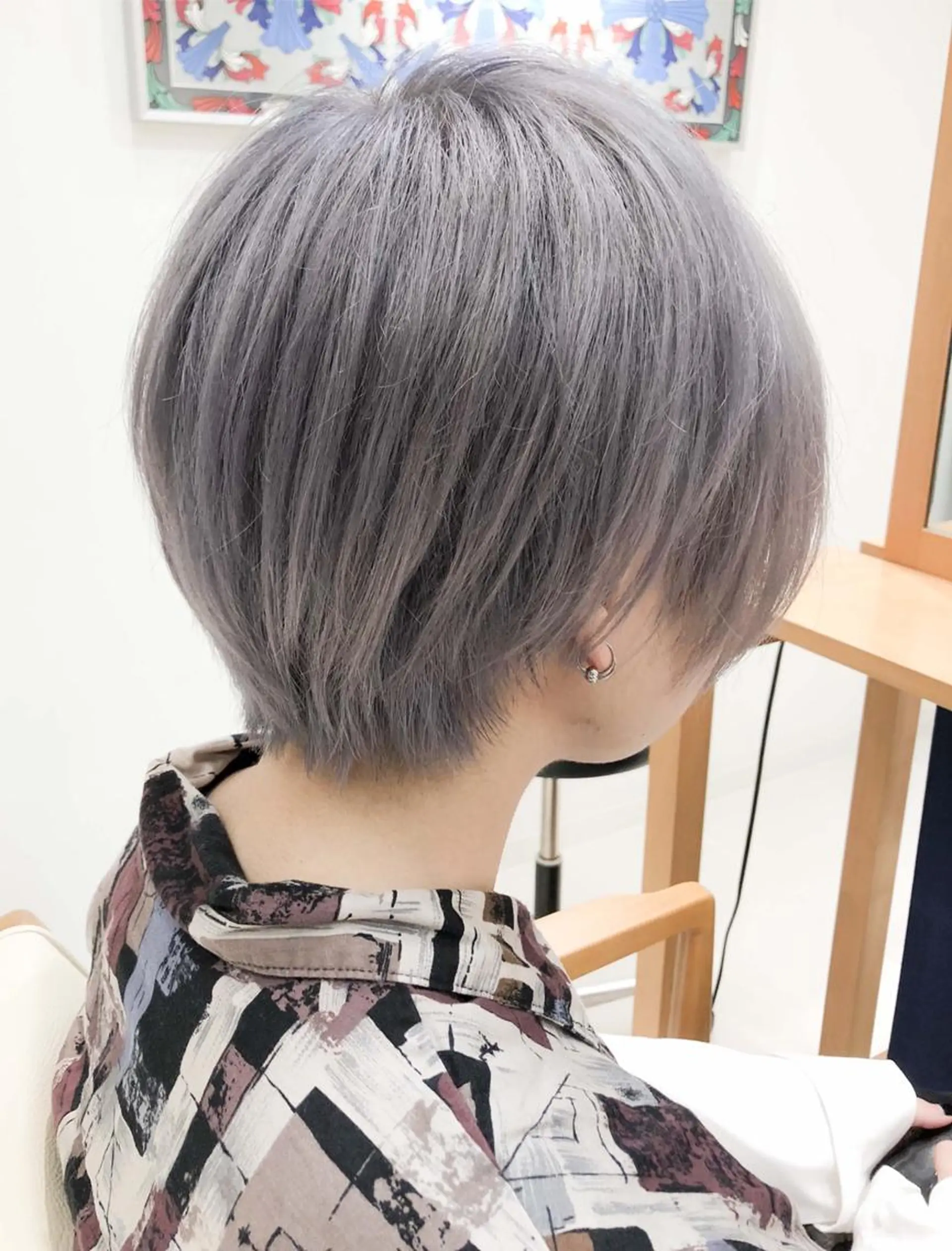 ショート カラー 透明感カラー グレージュ ラベンダーカラー ラベンダーグレージュ ラベンダーグレー モテ髪透明感❤️ デイズヘアカラーのヘアスタイル