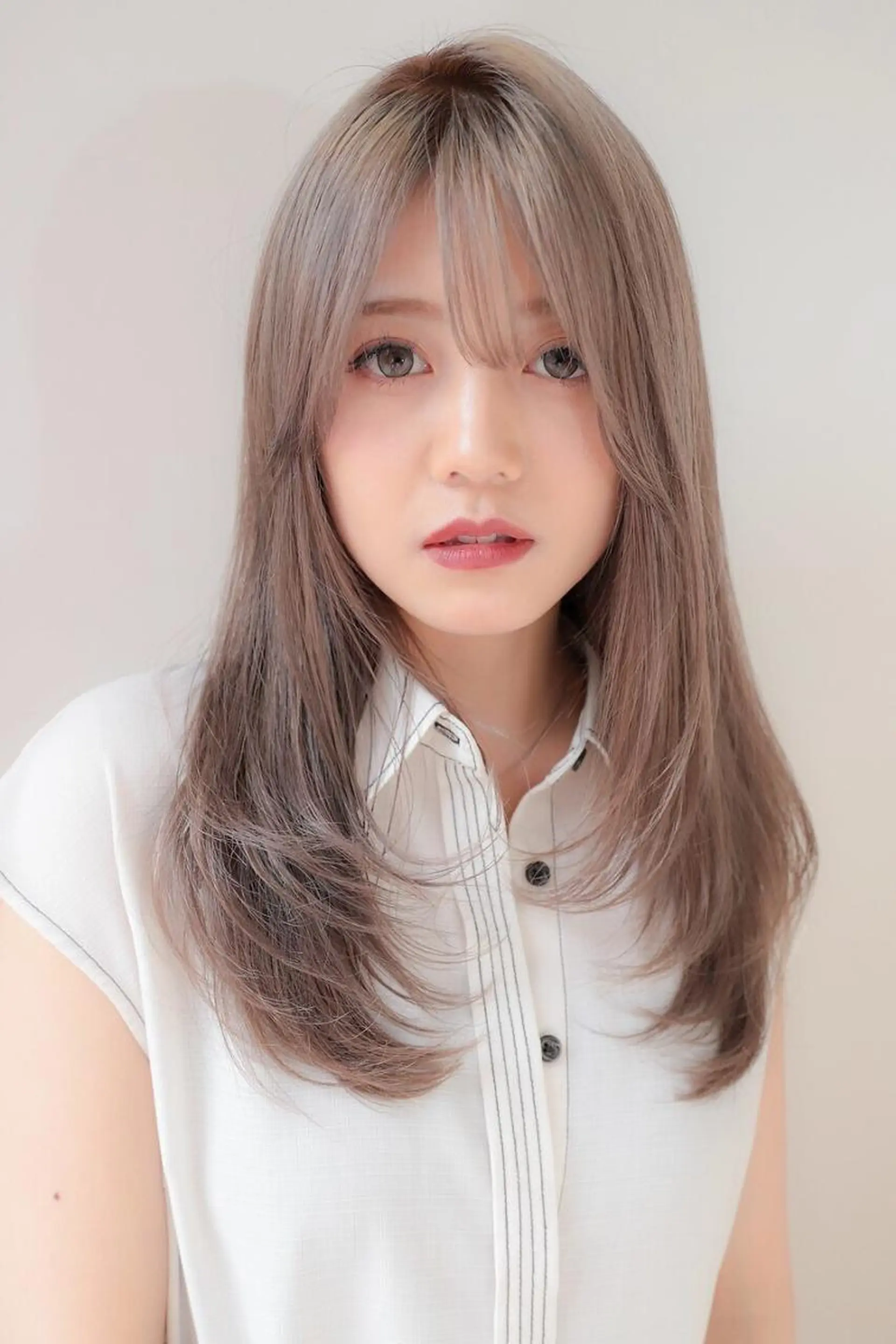 ロング ボブ ハイライト 髪質改善 韓国風ヘア レイヤーカット .5 by soleil 小松店のヘアスタイル